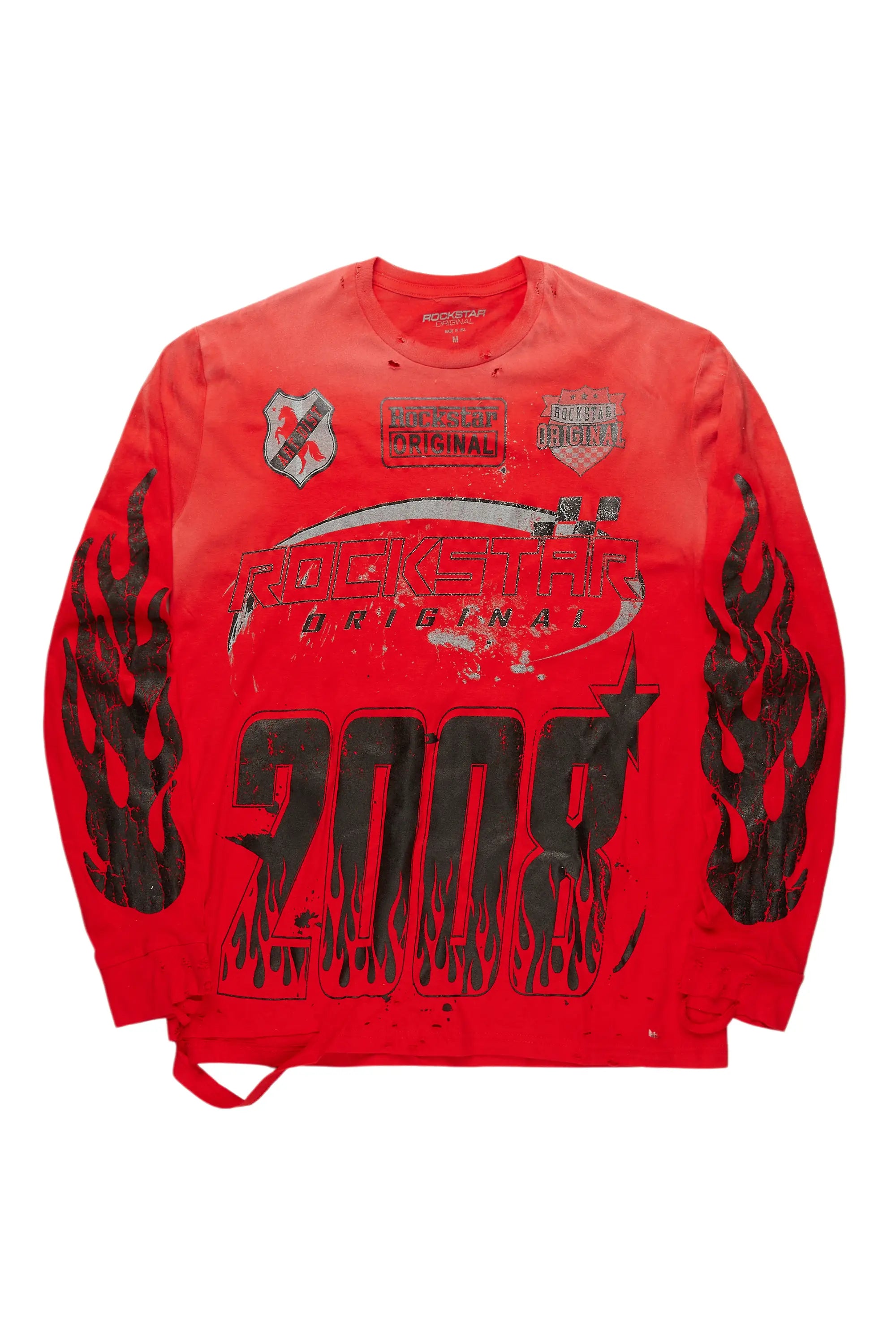 ROCKSTAR ORIGINAL T-Shirt Manches Longues Graphique Amos Rouge Original