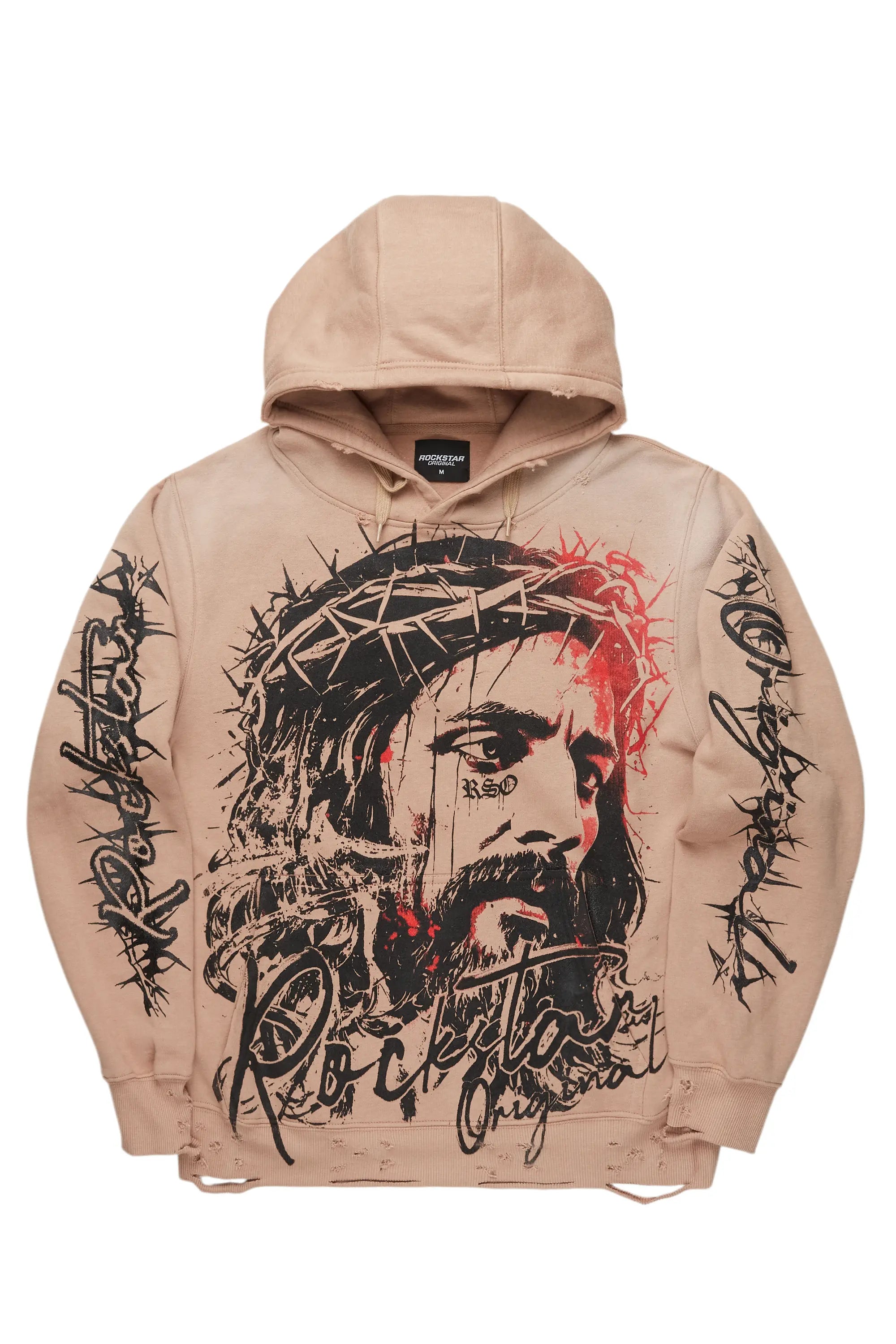 ROCKSTAR ORIGINAL Sweat à capuche graphique délavé Bedros Khaki