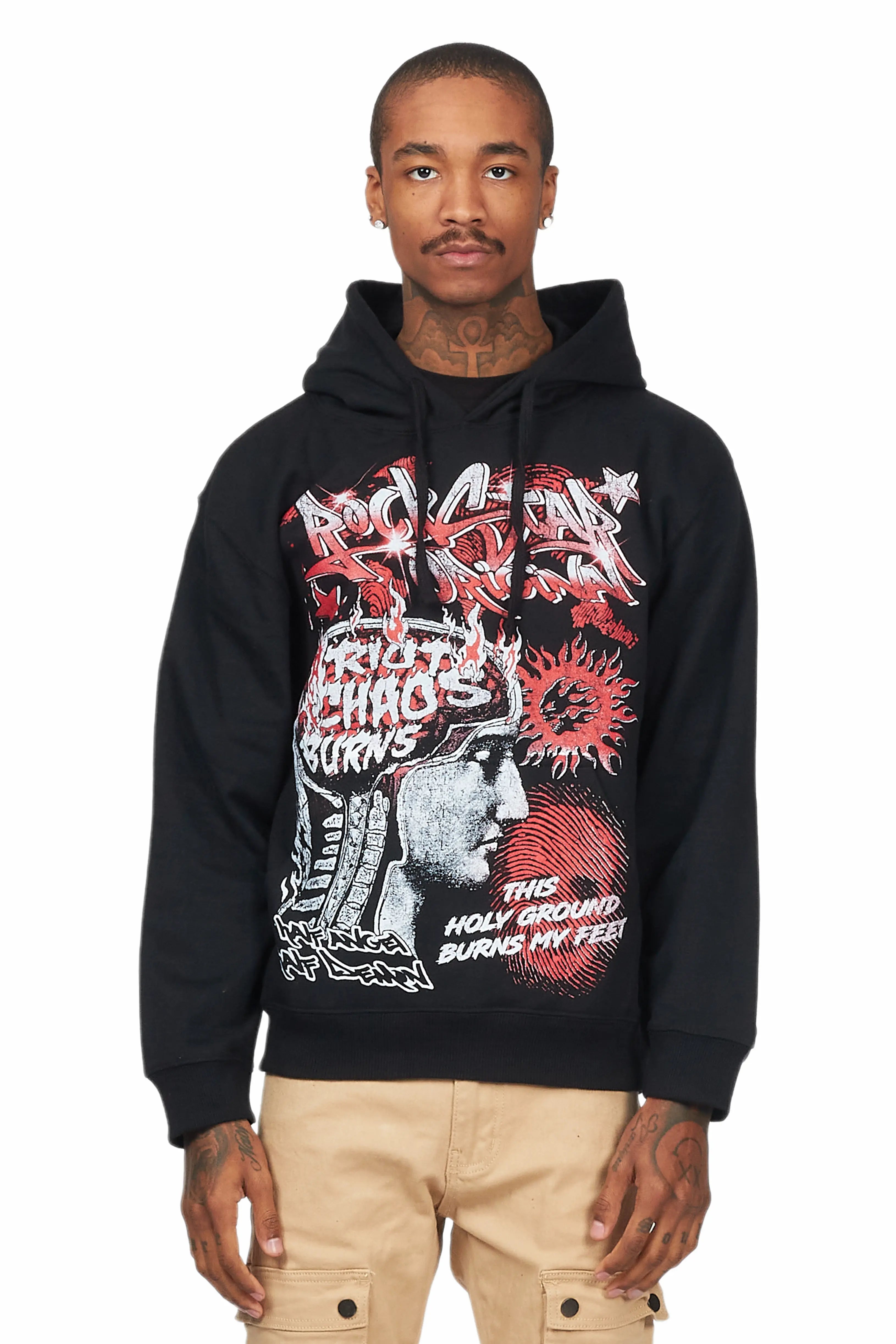 ROCKSTAR ORIGINAL Sweat-shirt graphique Noir Batterie décontracté