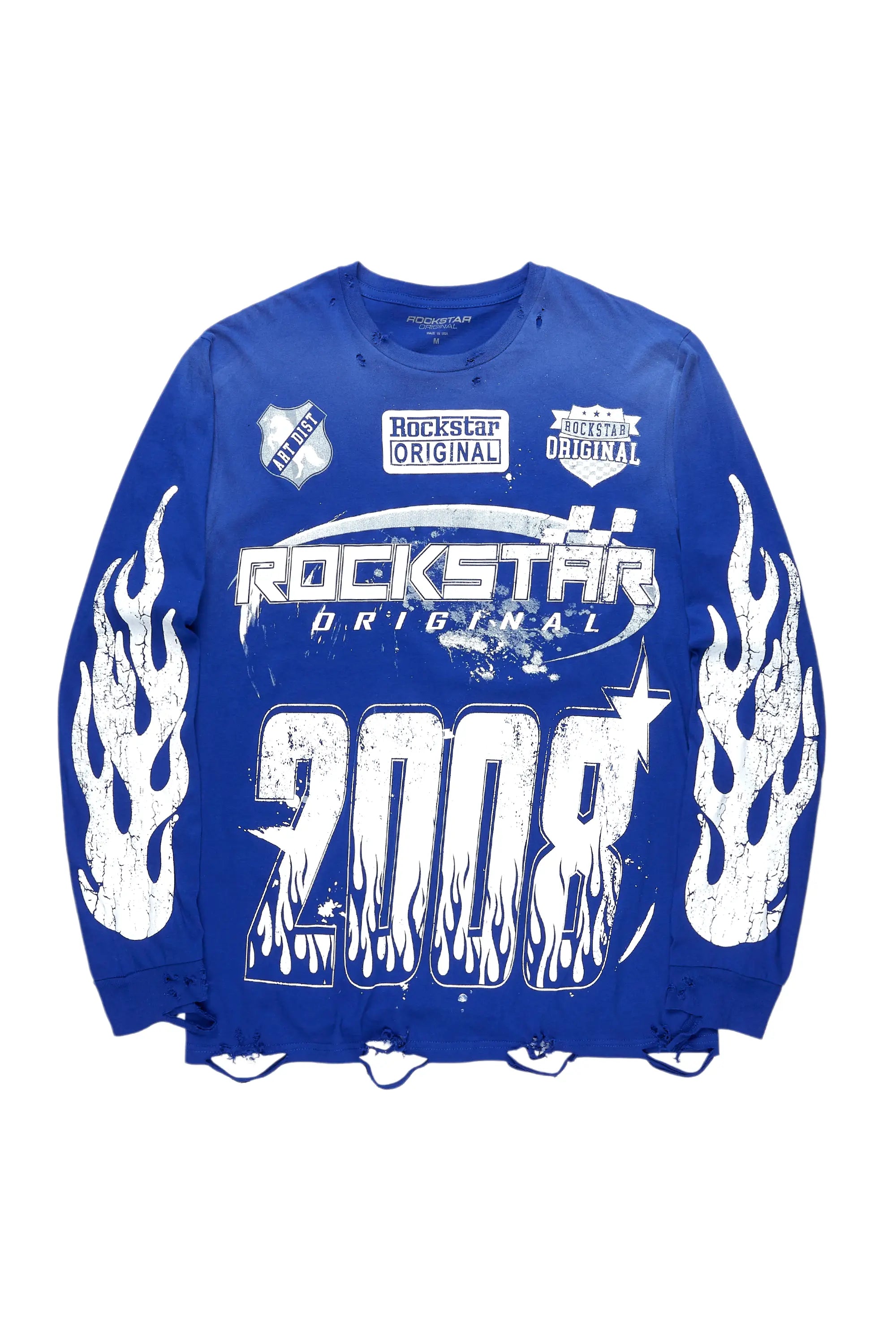ROCKSTAR ORIGINAL T-shirt graphique Amos à manches longues en bleu royal