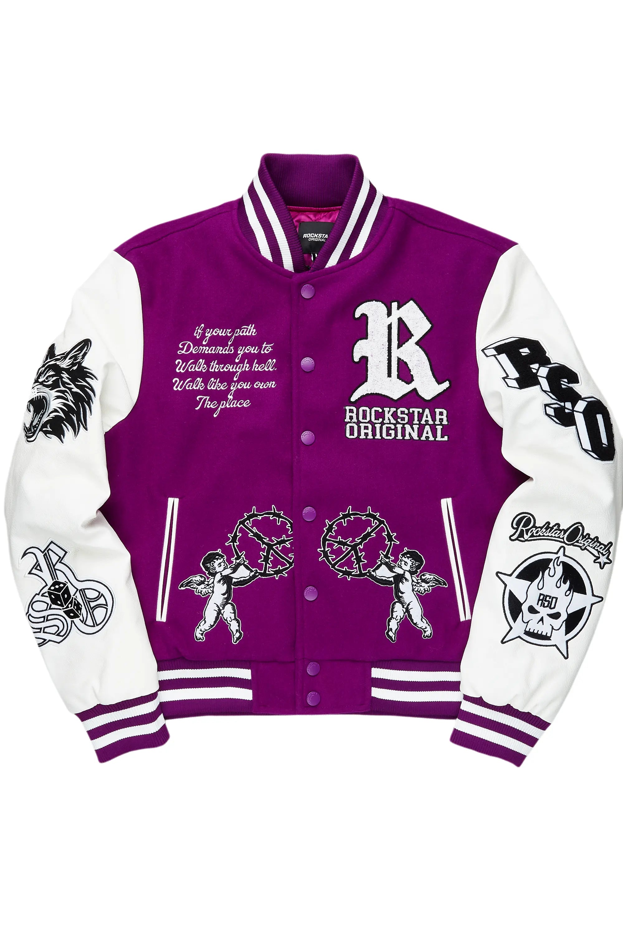 ROCKSTAR ORIGINAL Blouson de sport universitaire Afonso en violet foncé