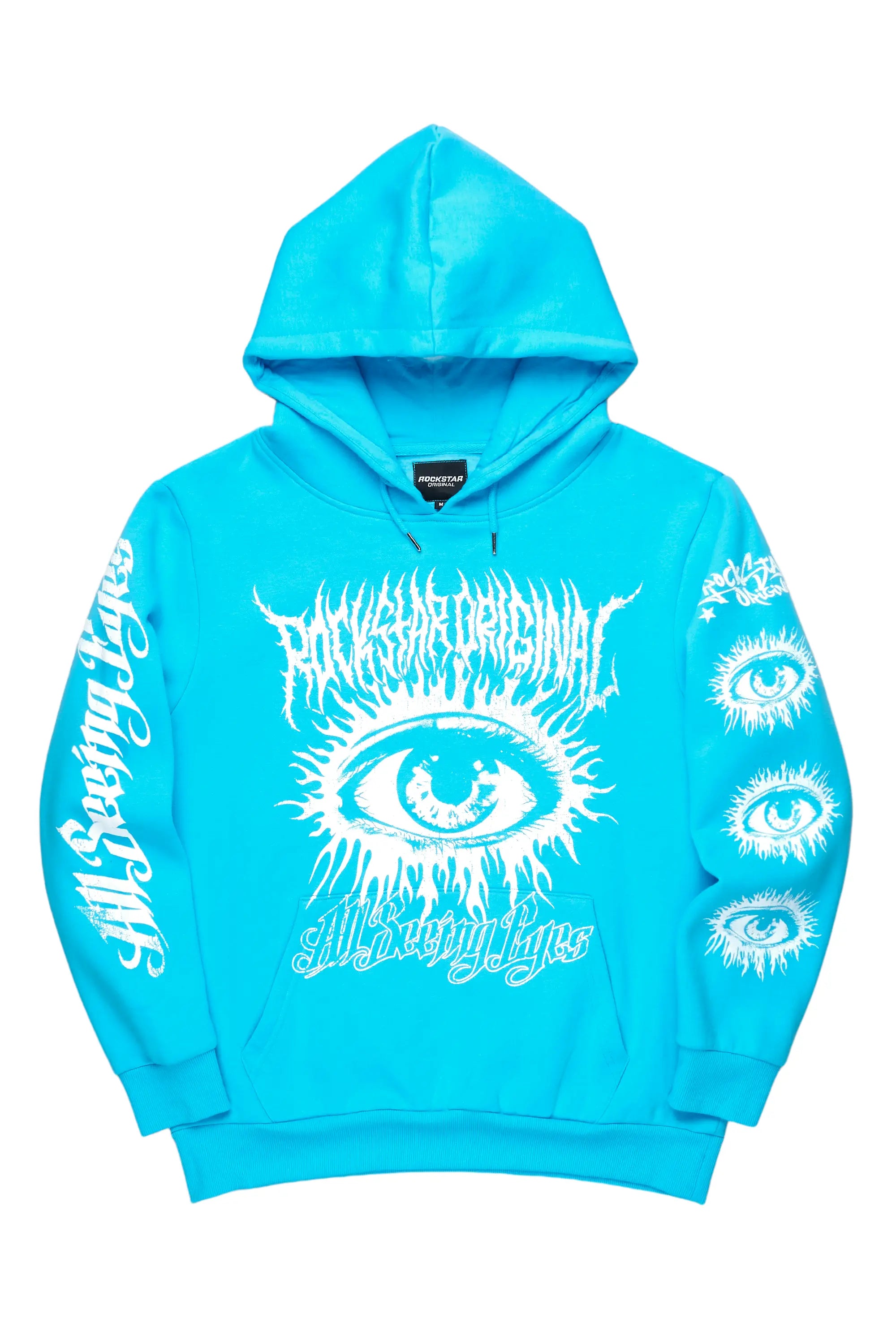 ROCKSTAR ORIGINAL Sweat à capuche graphique Œil Omniscient bleu délavé
