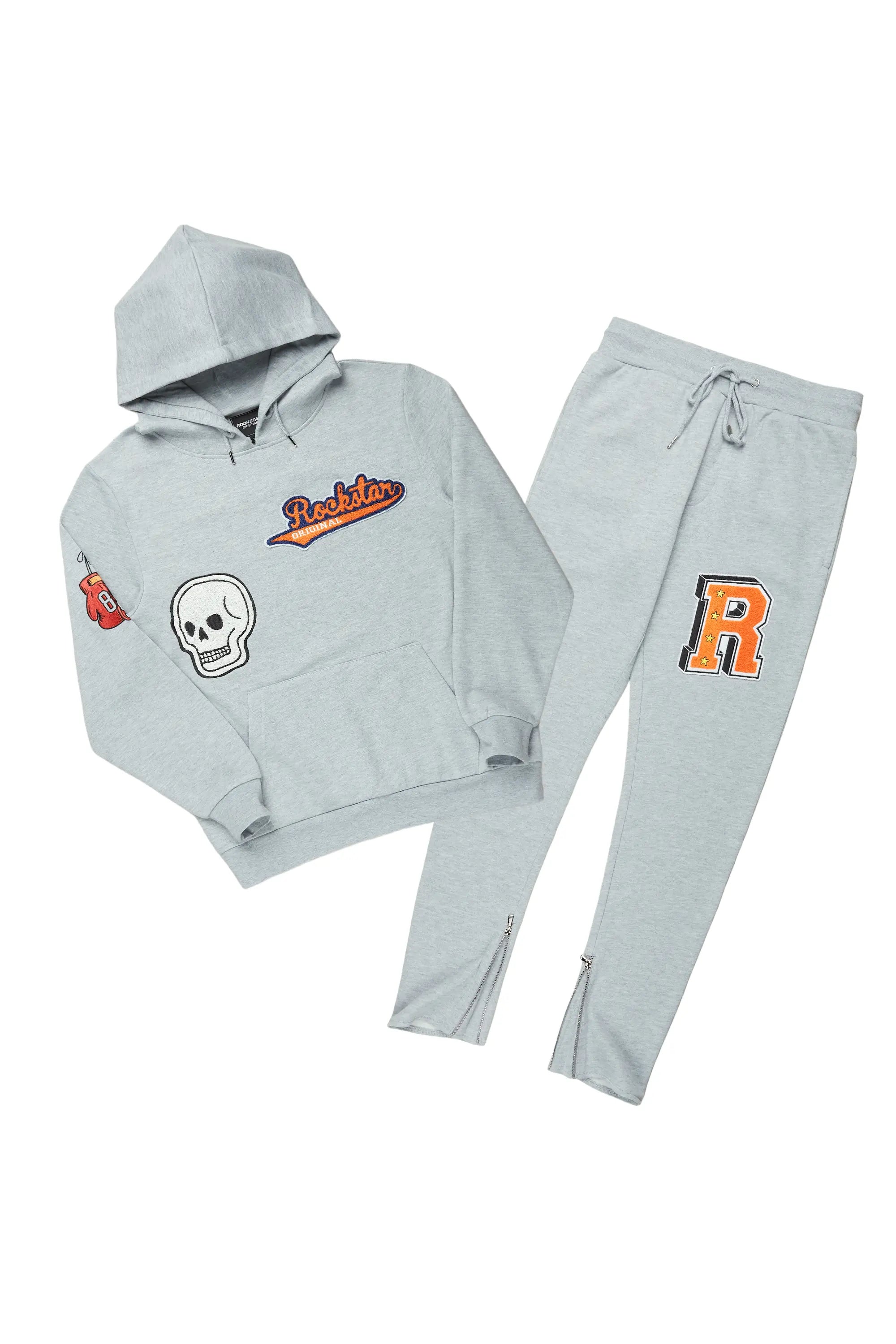 ROCKSTAR ORIGINAL Ensemble de Survêtement Alaric Gris Chiné Coupe Adjustée