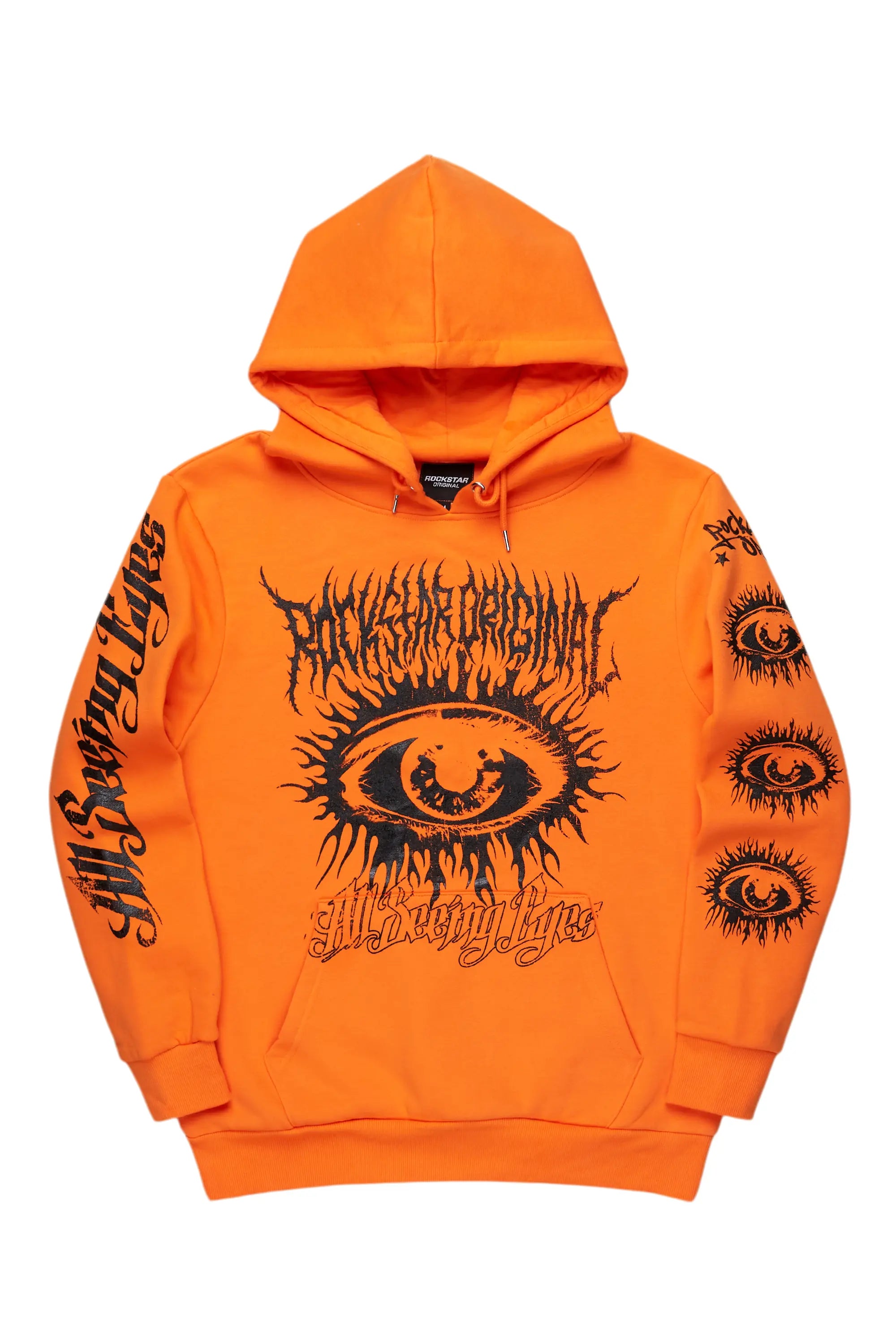 ROCKSTAR ORIGINAL Sweat à capuche graphique Œil omnivoyant avec motif orange décontracté