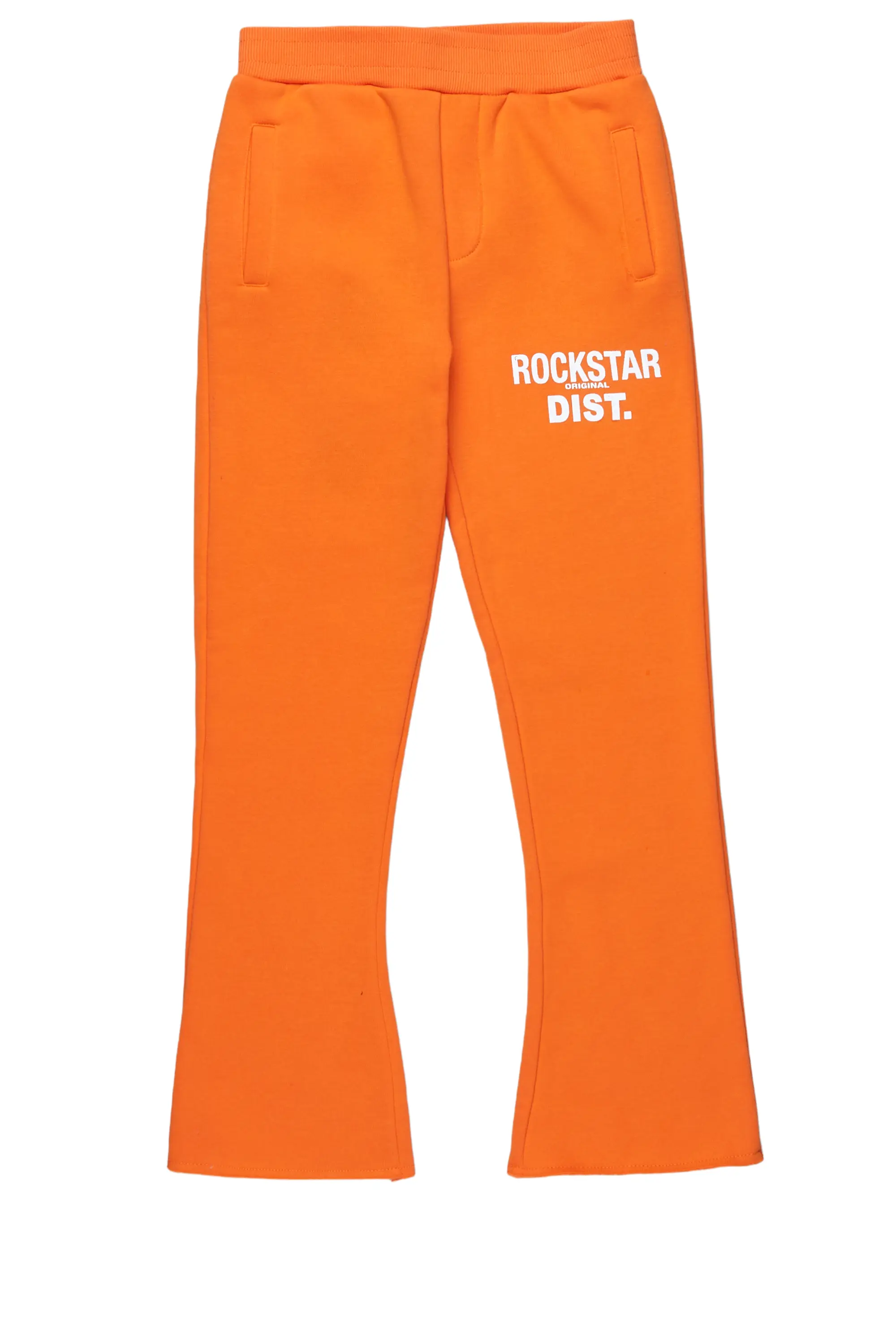 ROCKSTAR ORIGINAL Pantalon de Sport Garçon Orange Alpin/Blanc à Motifs Superposés