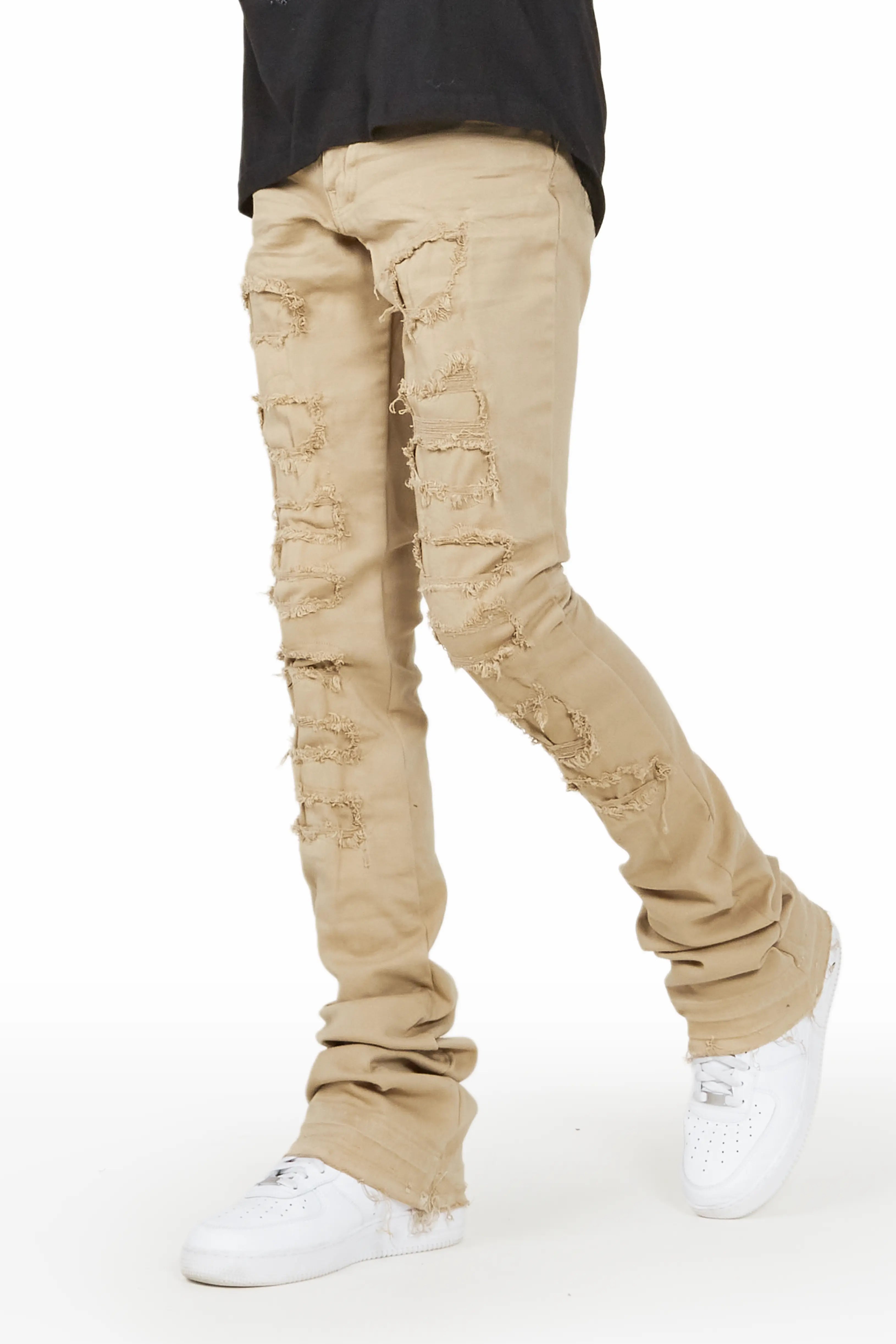 ROCKSTAR ORIGINAL Jean Badal Kaki ultra volumineux à pattes évasées