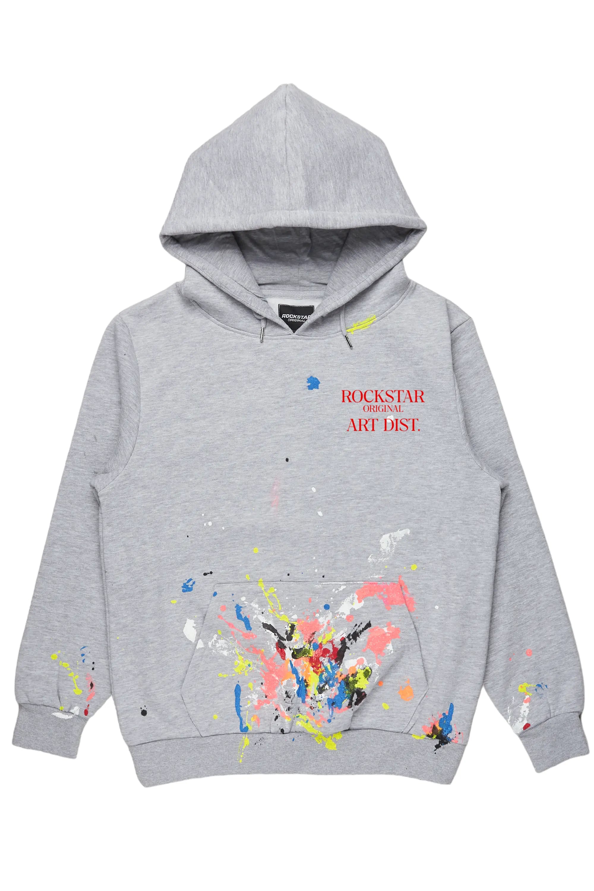 ROCKSTAR ORIGINAL Sweat à capuche graphique Bash gris chiné