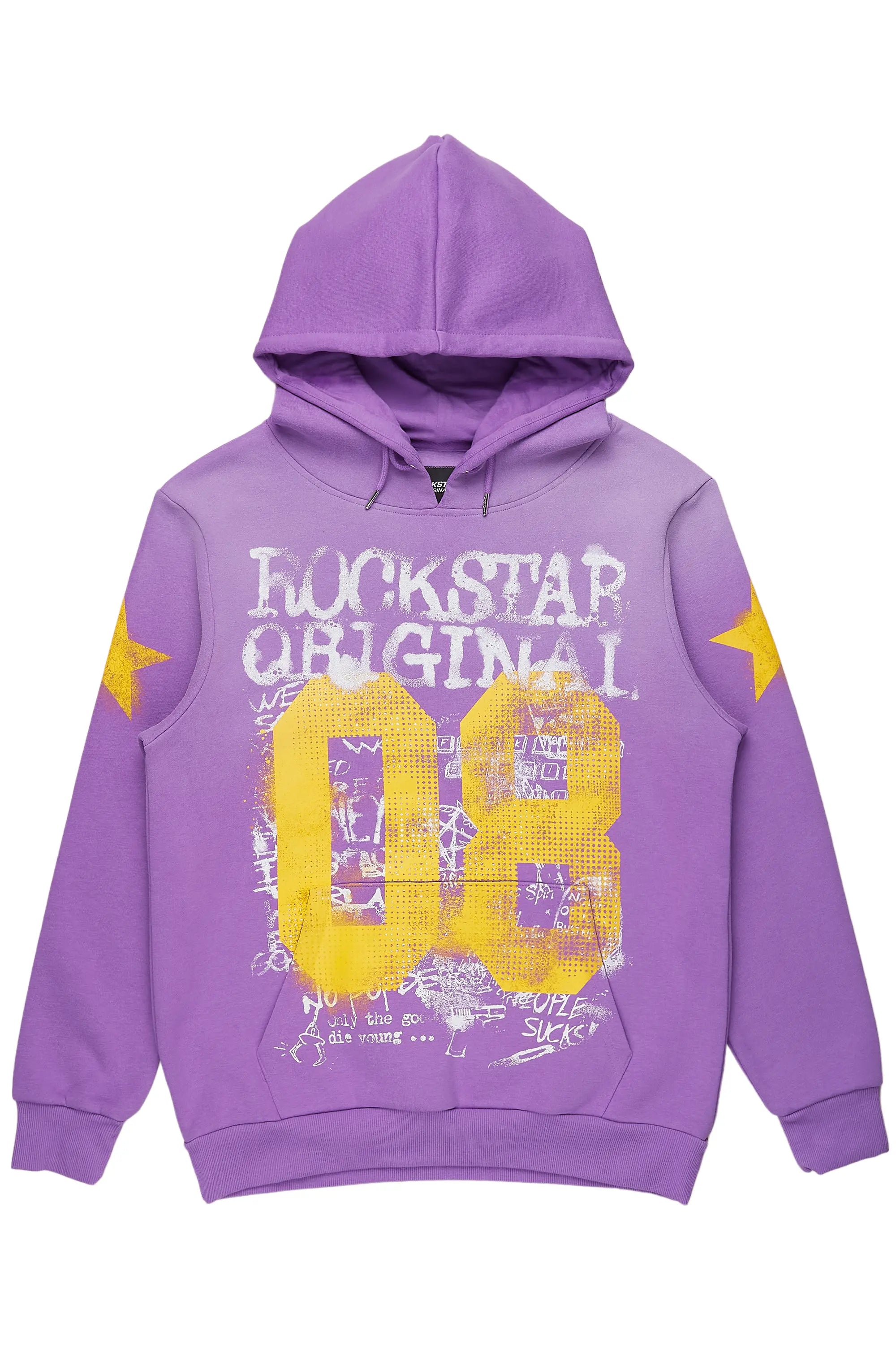 ROCKSTAR ORIGINAL Sweat Addax graphique violet et jaune