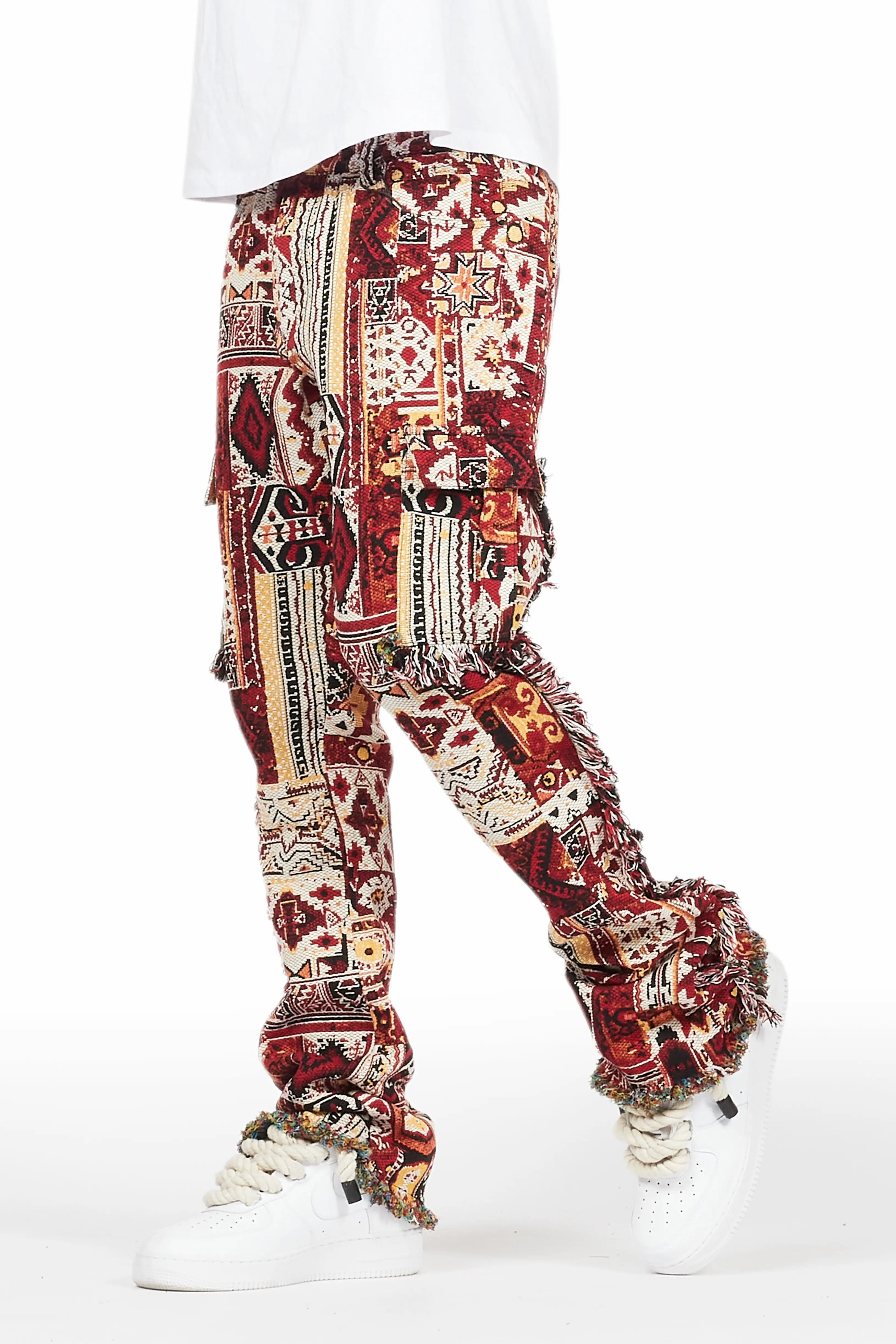 ROCKSTAR ORIGINAL Ayami Pantalon rose fuselé à broderie élégante et coupe flare Design unique
