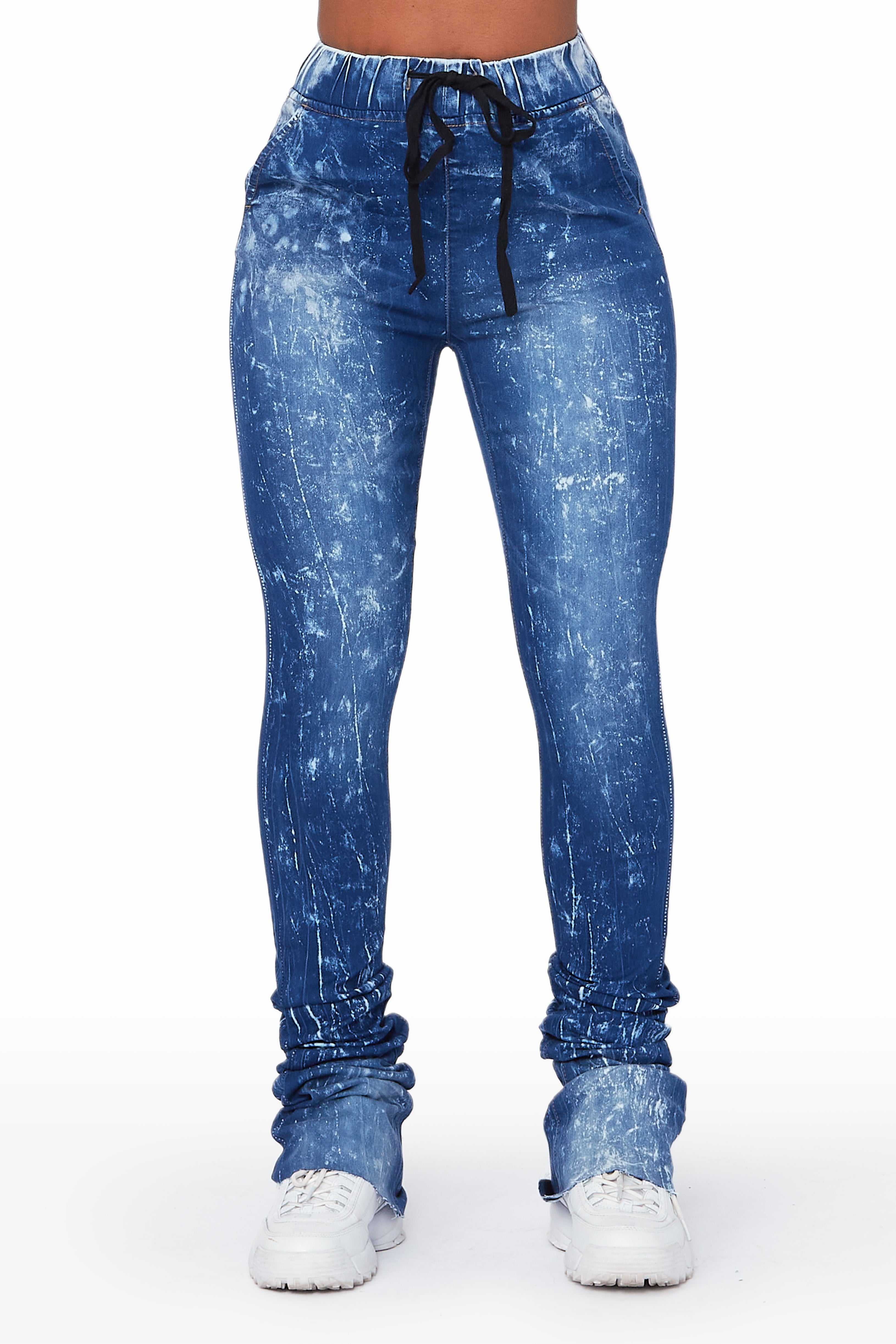 ROCKSTAR ORIGINAL Jeans Audree délavage moyen avec coupe ultra-empilée