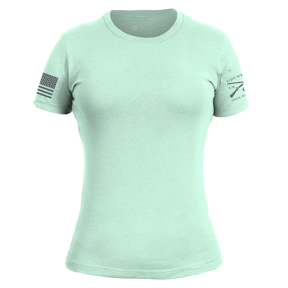 GRUNT STYLE LLC T-Shirt Femme Patriot Essentiel Coupe Ajustée Menthe Fraîche