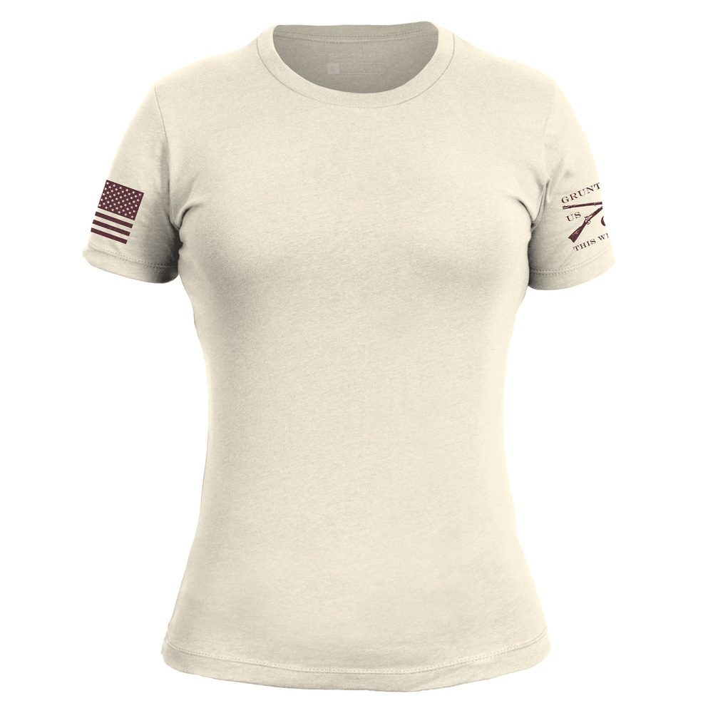 GRUNT STYLE LLC Découvrez le T-shirt Patriot pour femme : coupe slim essentielle et confortable en couleur naturelle
