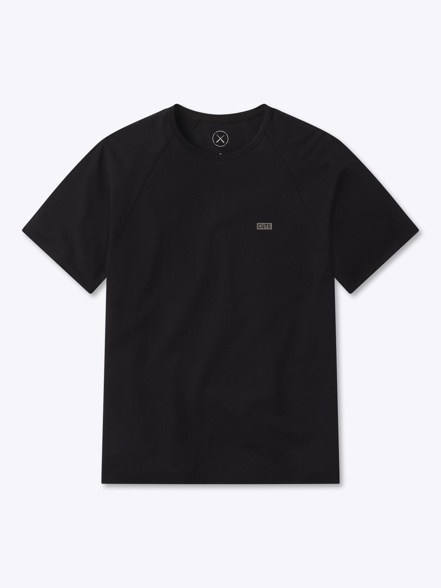 CUTS T-shirt confortable à manches raglan FTS Performance Noir en coupe classique