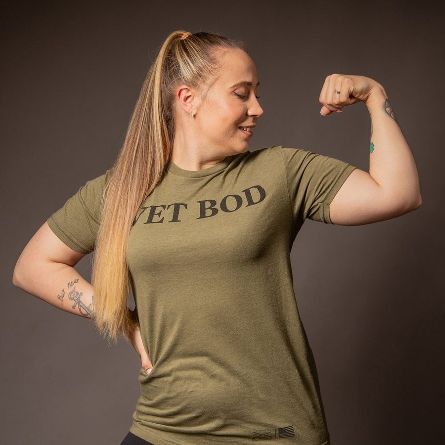 GRUNT STYLE LLC T-shirt confortable femme coupe boyfriend style militaire Vert armée