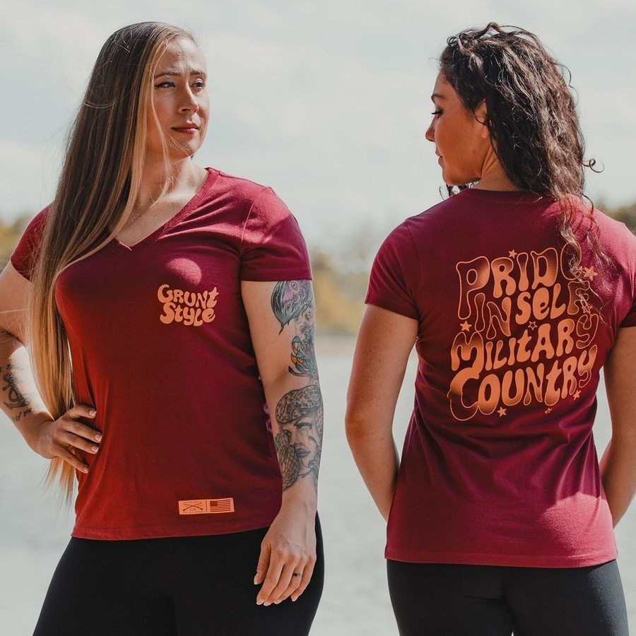 GRUNT STYLE LLC Décolleté en V Ethos pour Femme Prune Rouge Profond