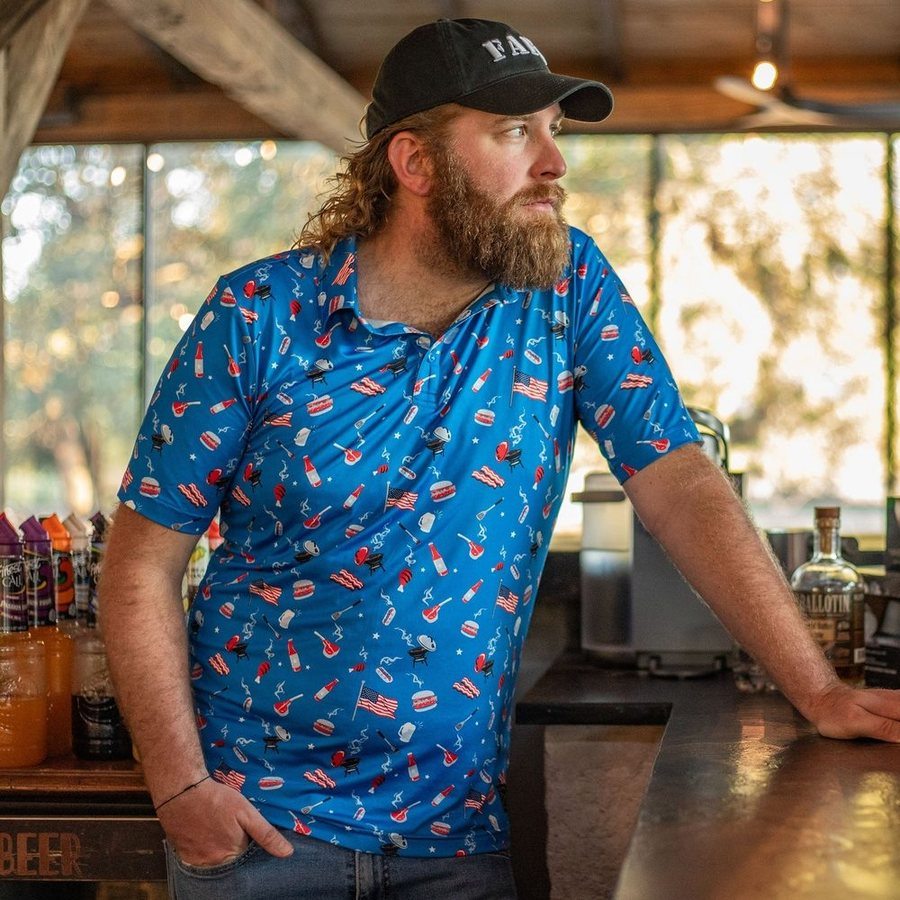GRUNT STYLE LLC Polo Homme Sueurs de Barbecue