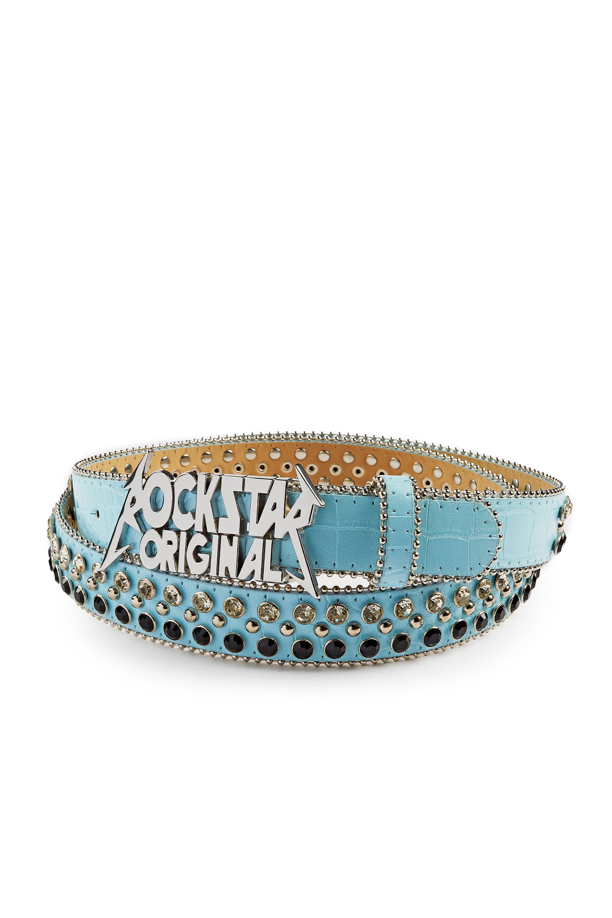 ROCKSTAR ORIGINAL Ceinture Stylée Blaze Rockstar avec Logo Emblématique en Noir/Blanc/Bleu