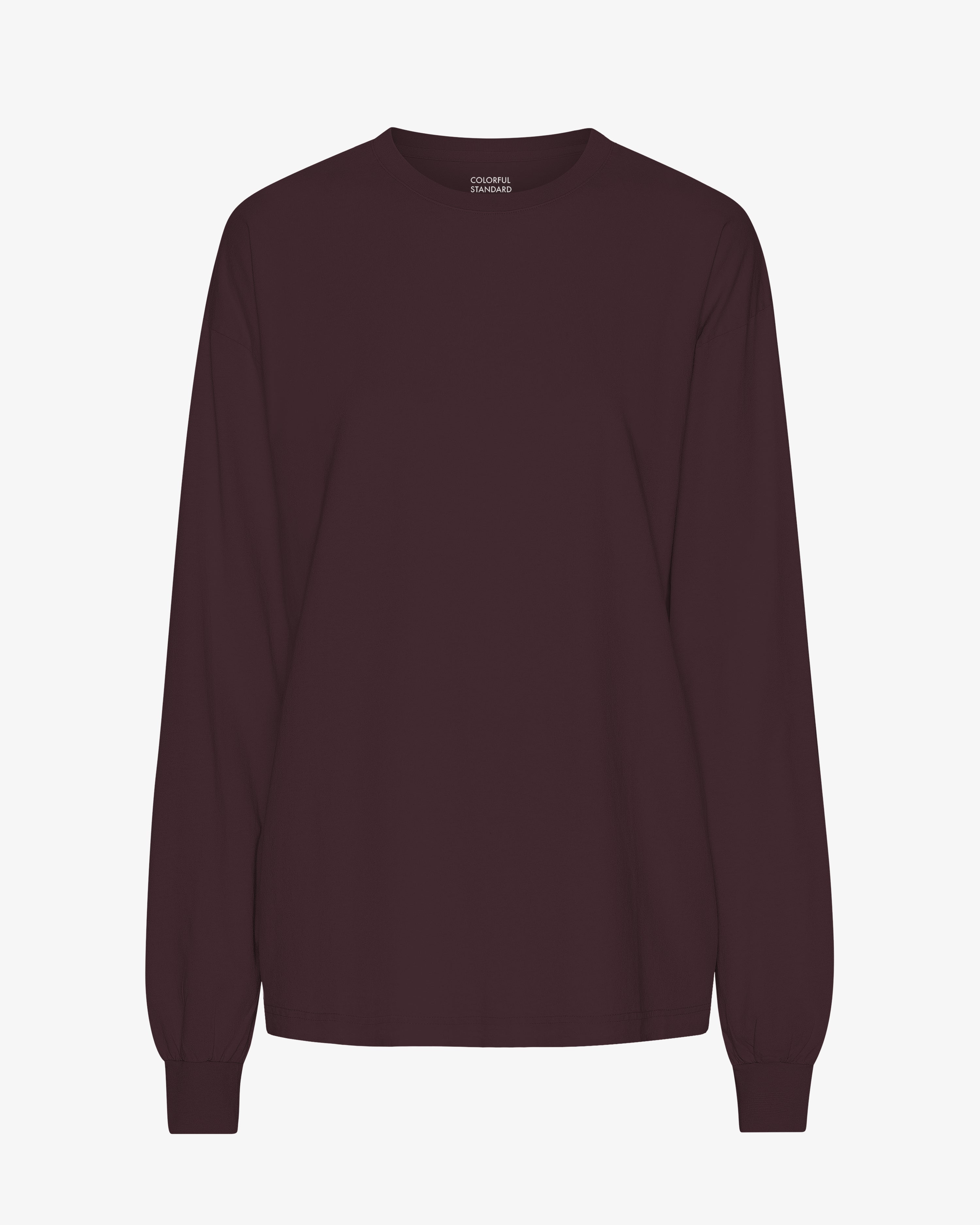 COLORFUL STANDARD T-Shirt Manche Longue Bio Oversized Rouge Bordeaux Profond