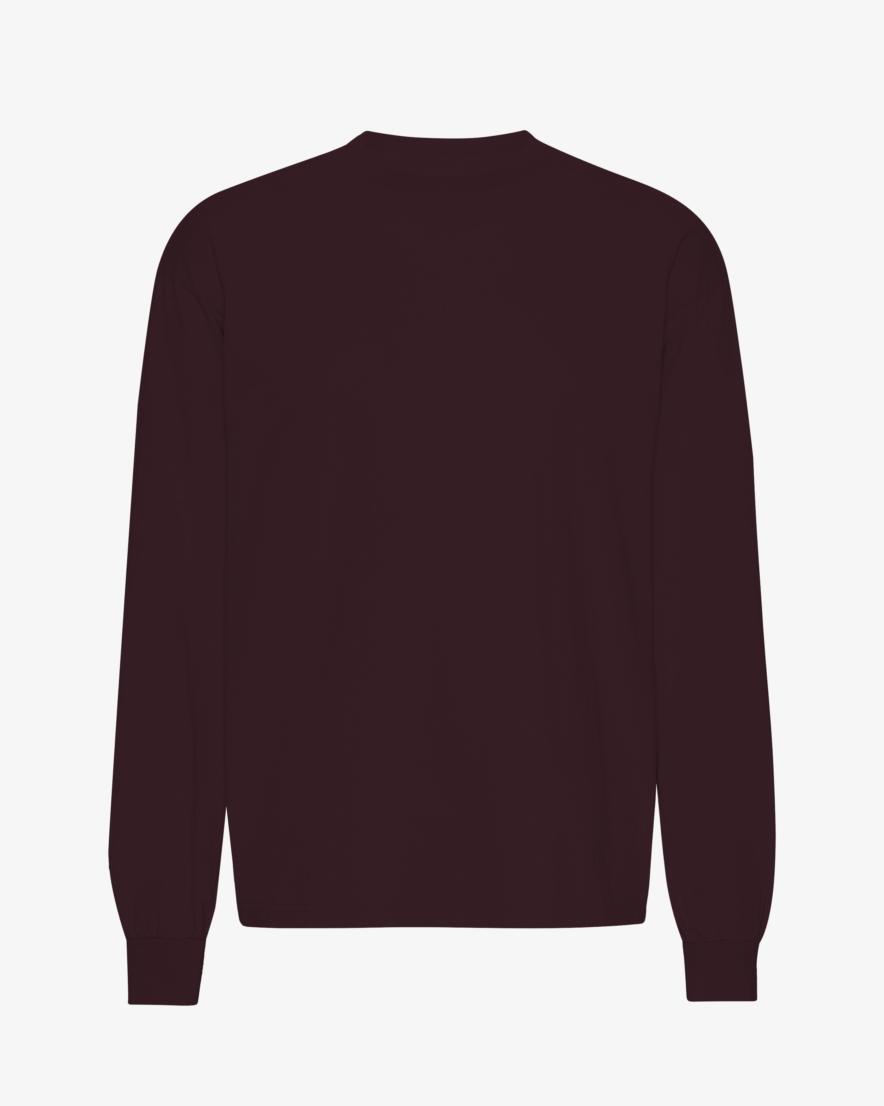 COLORFUL STANDARD T-Shirt Manche Longue Bio Oversized Rouge Bordeaux Profond