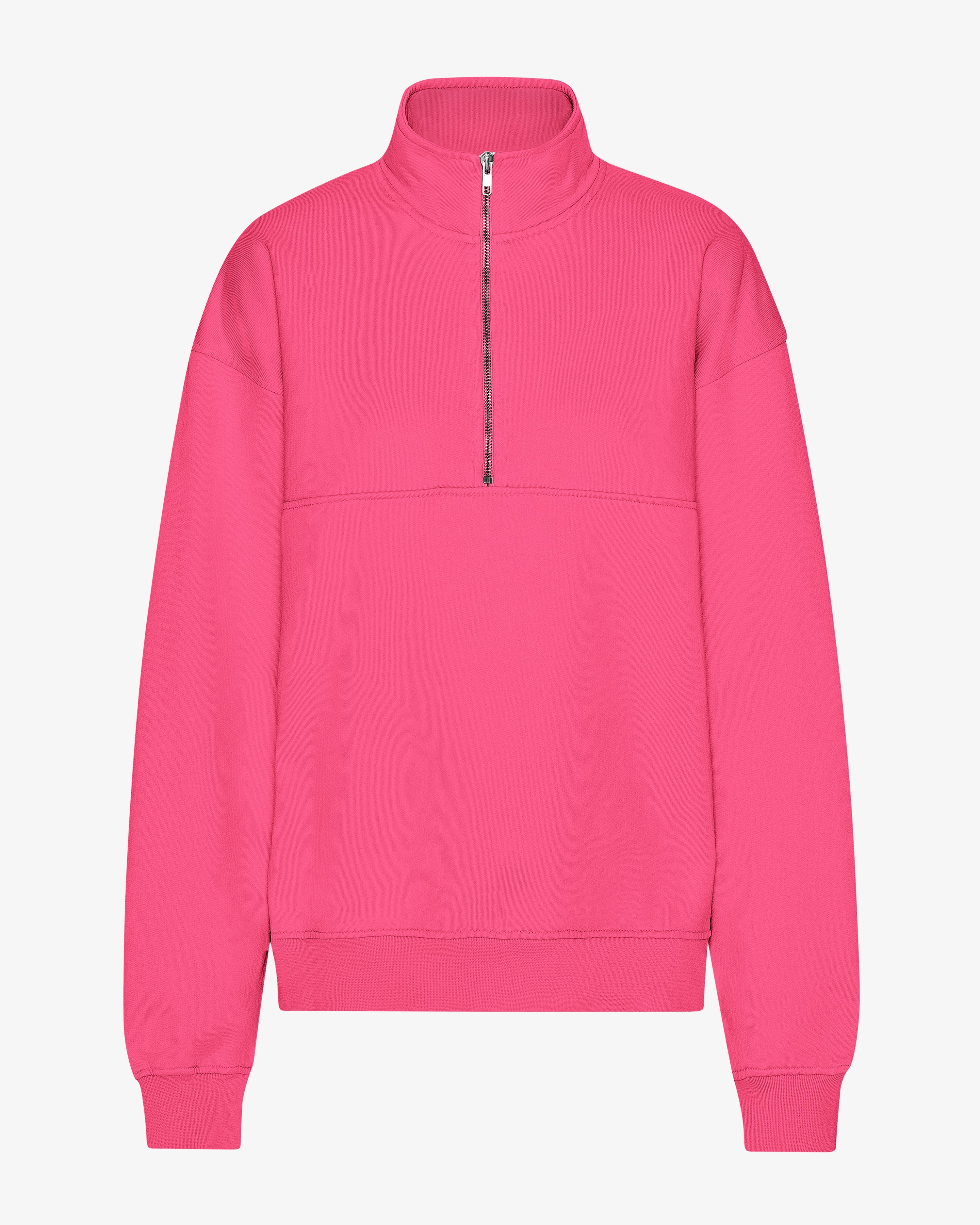 COLORFUL STANDARD Pull Bio à col zippé Rose Bonbon doux