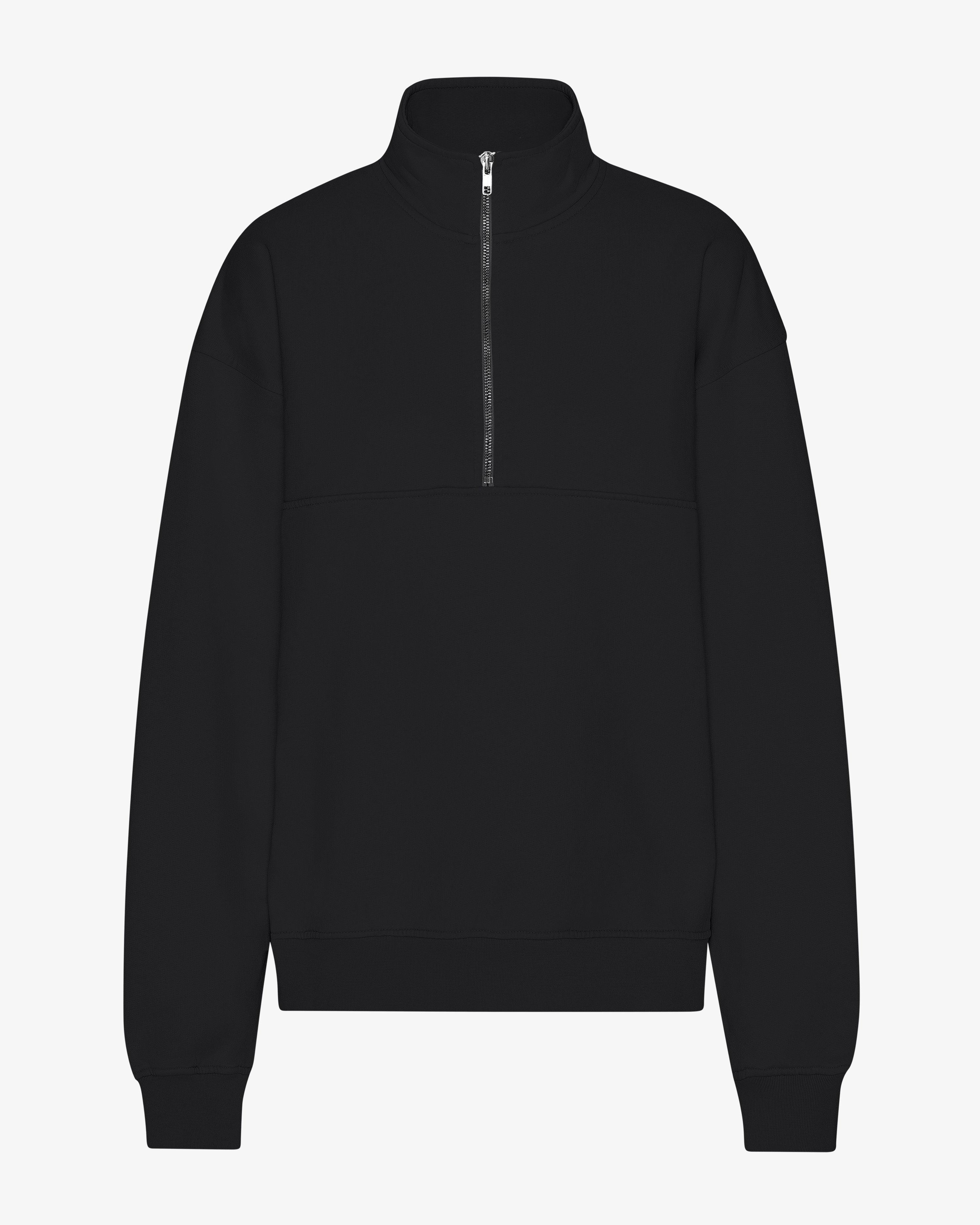 COLORFUL STANDARD Veste en maille bio à zip partiel Noir intense