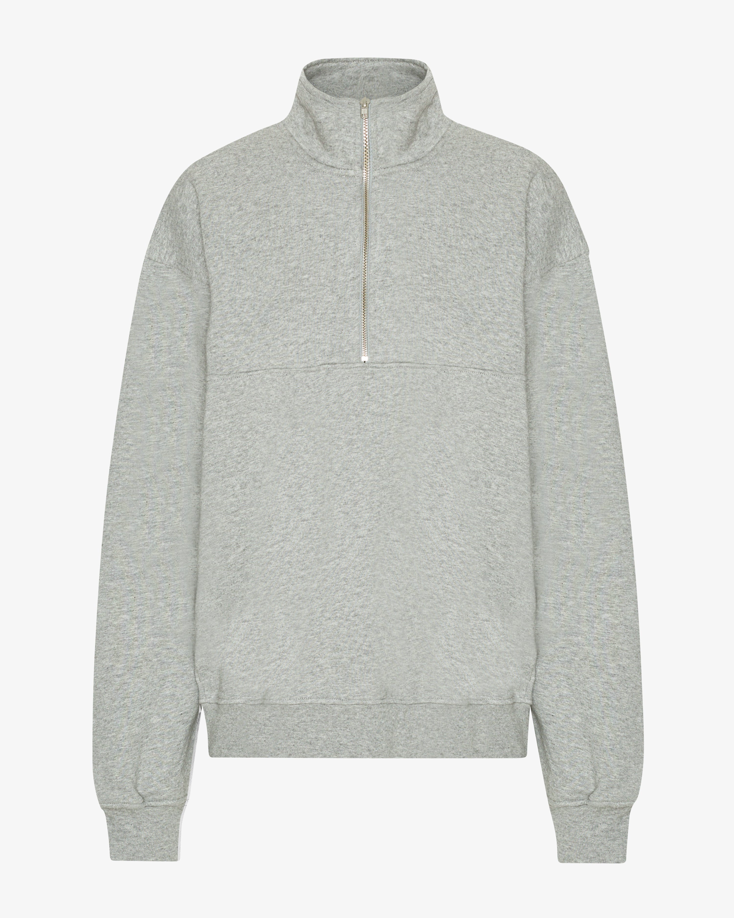 COLORFUL STANDARD Pull Quart-Zip Biologique Gris Chiné Doux et Écologique