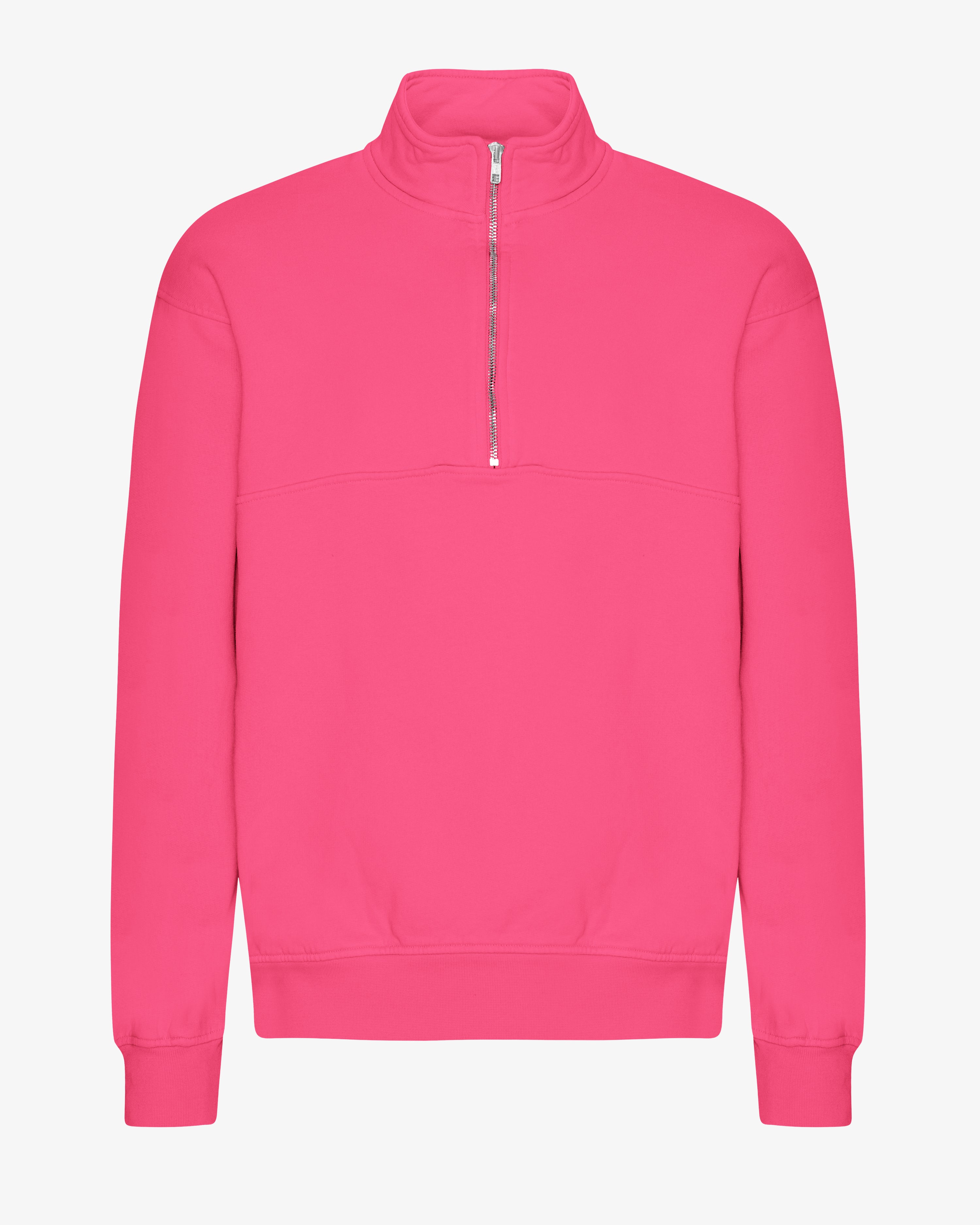 COLORFUL STANDARD Pull-over sportif bio à col montant Rose bonbon pétillant