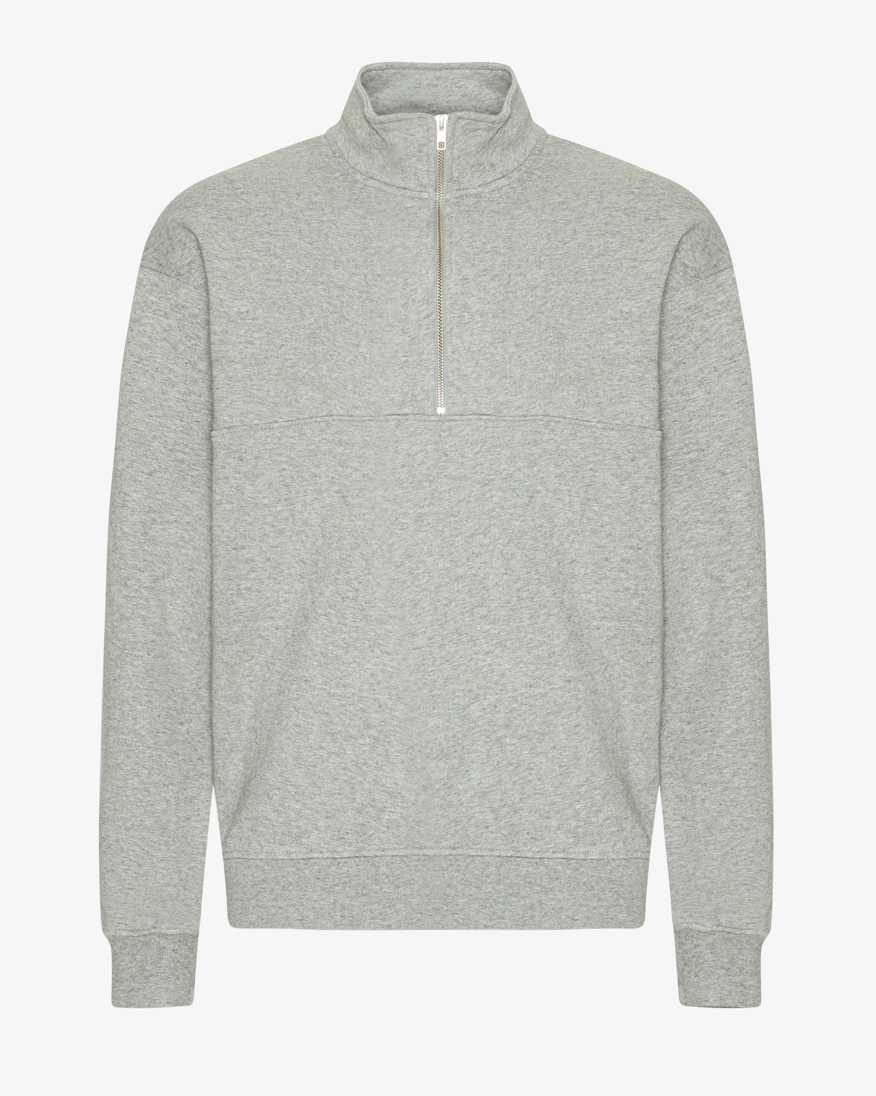 COLORFUL STANDARD Pull Bio Col Montant Gris Chiné Texturé