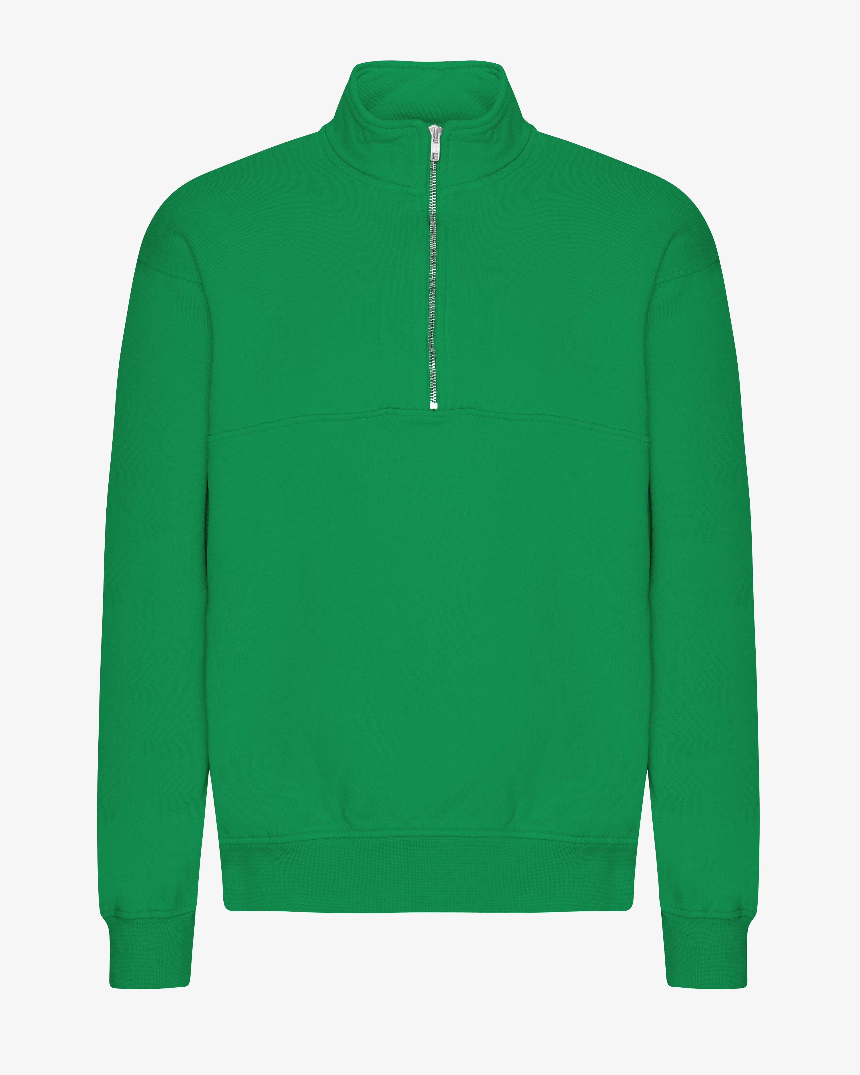 COLORFUL STANDARD Pull-over en coton bio à col ras du cou Vert Kelly