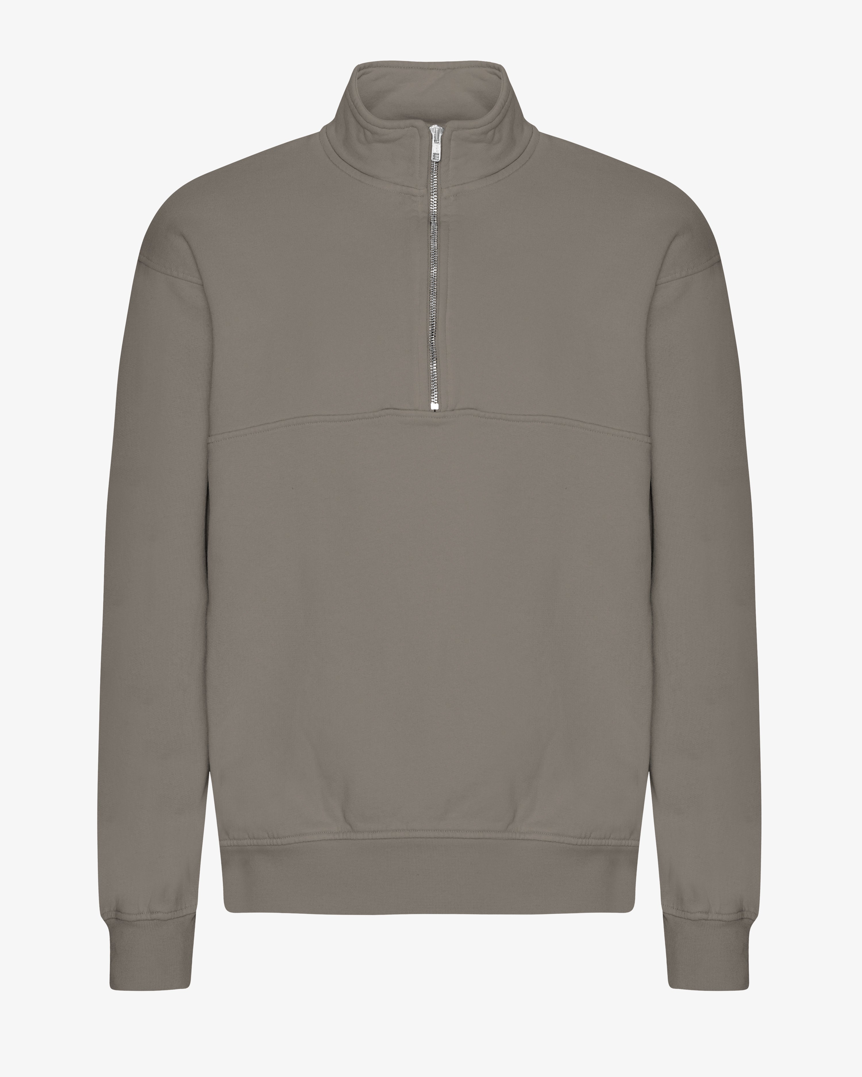 COLORFUL STANDARD Pull quart-zip biologique Brun brumeux
