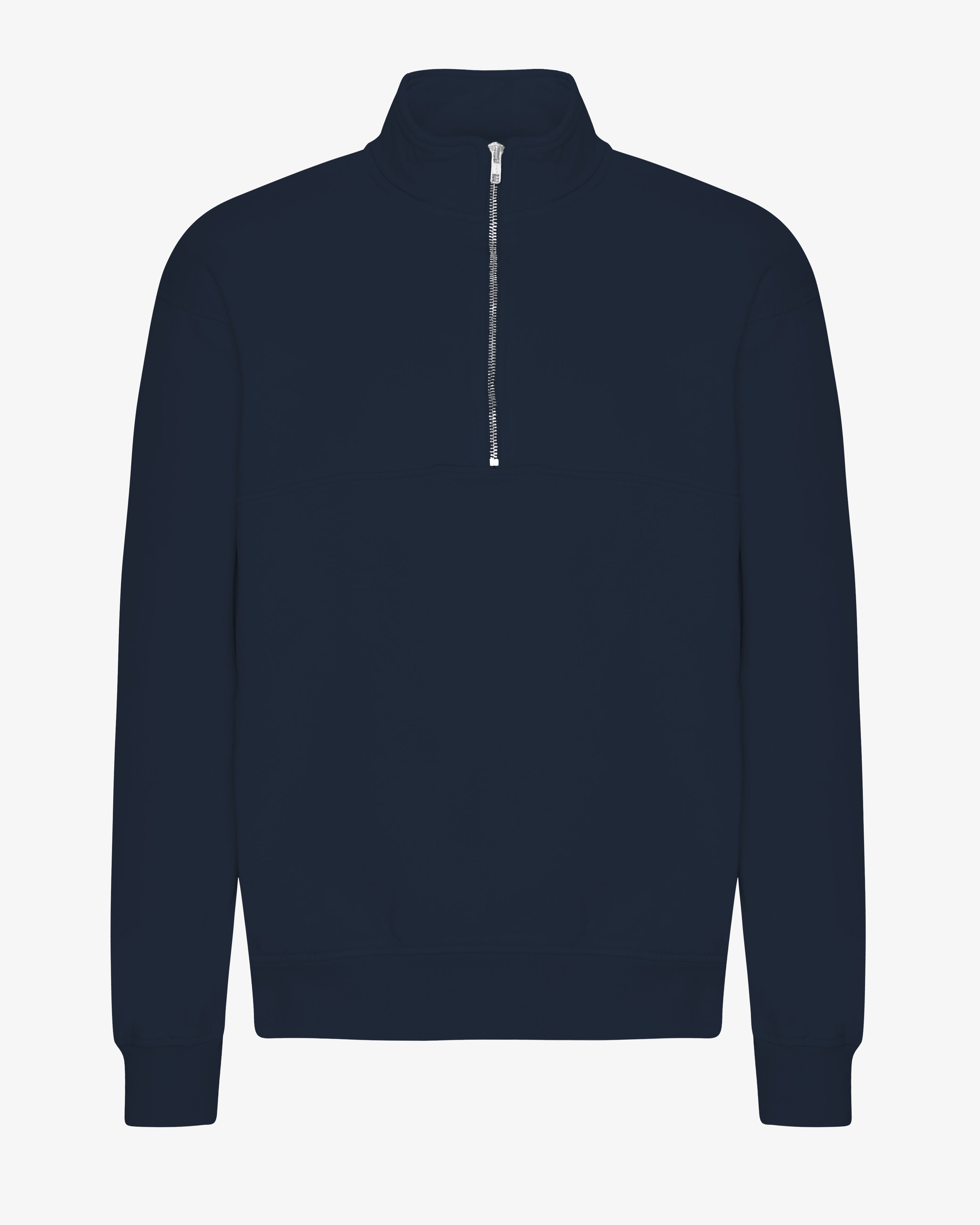 COLORFUL STANDARD Pull biologique à col zippé Bleu marine profond