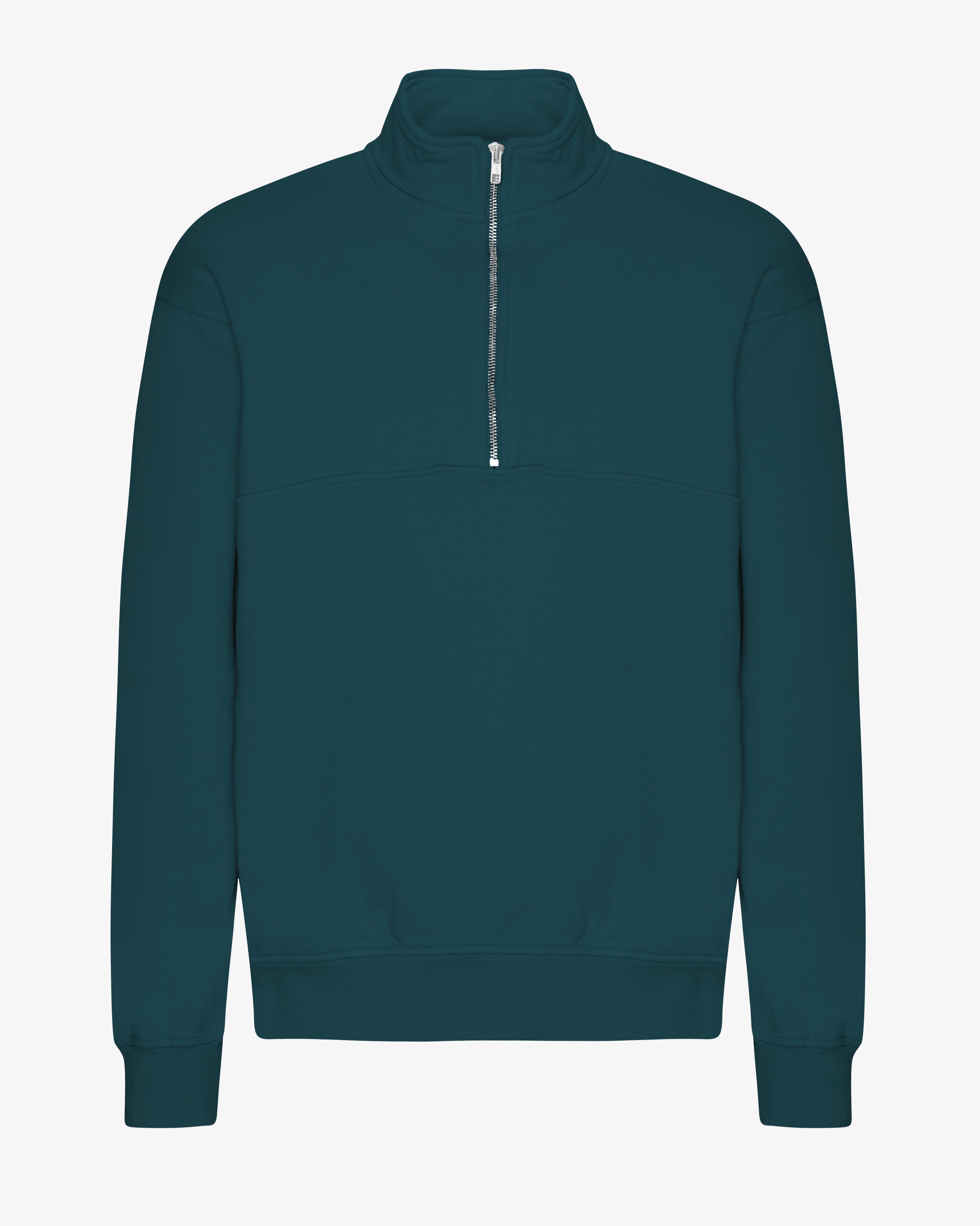 COLORFUL STANDARD Pull à col zippé bio Vert Océan