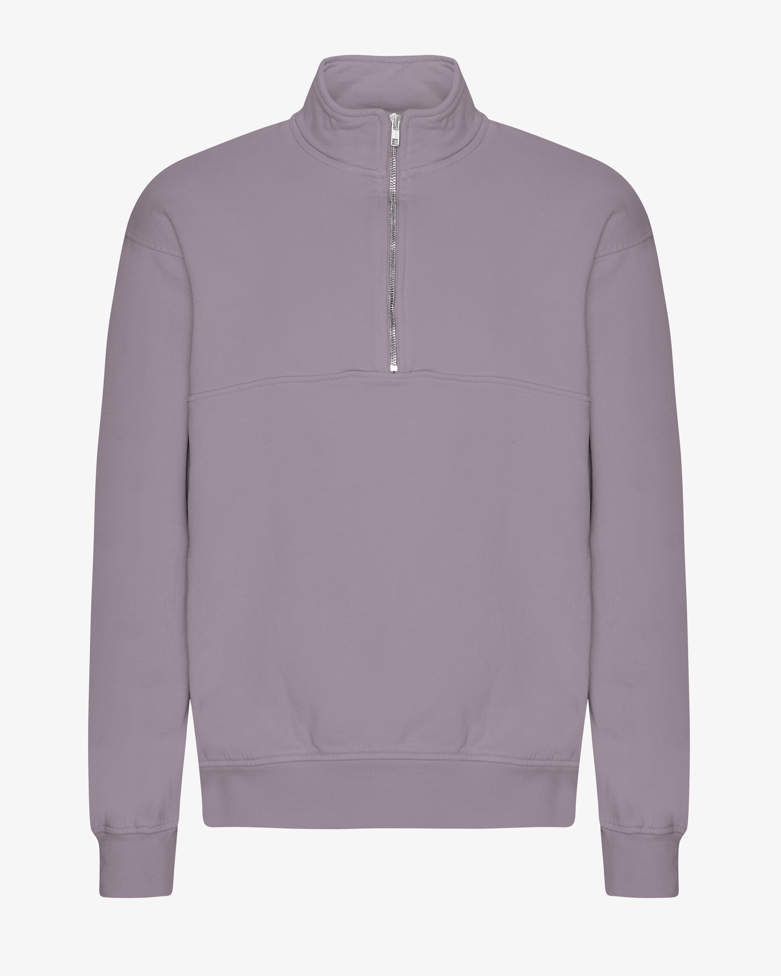 COLORFUL STANDARD Pull-over Bio à Quart de Zip Brume Violette