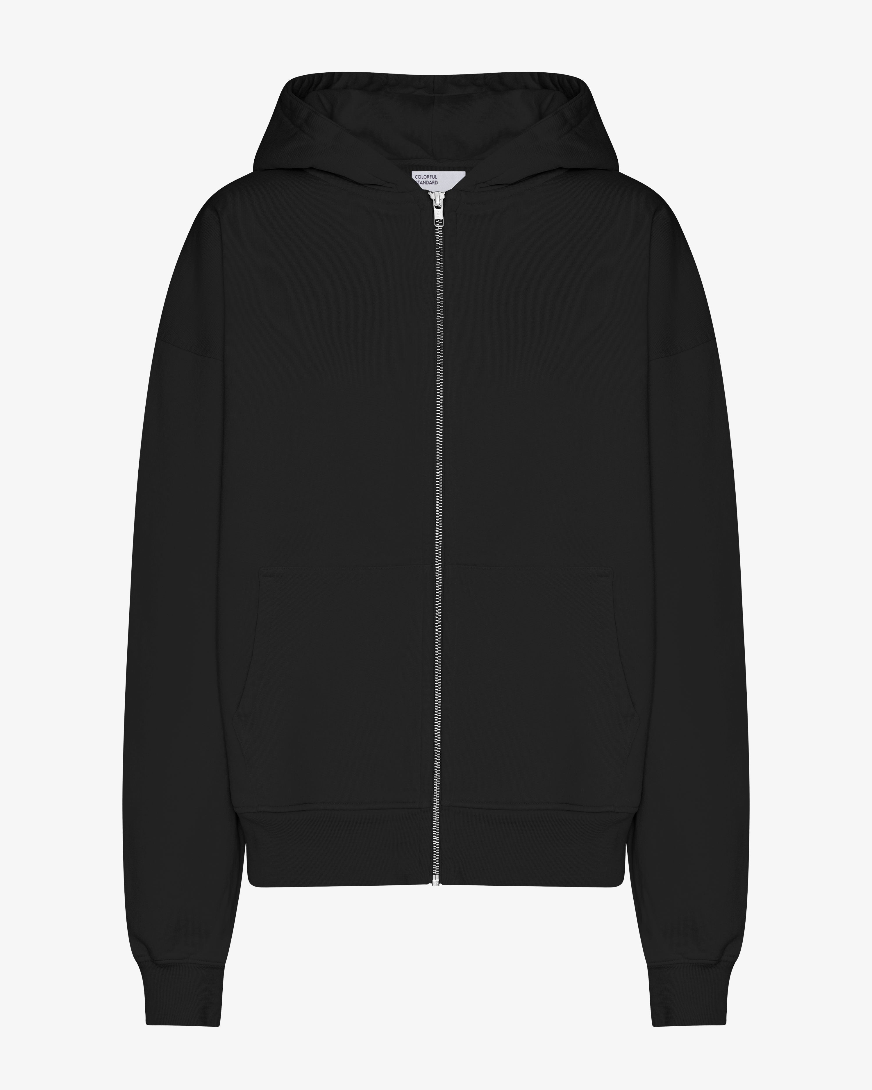 COLORFUL STANDARD Pull à capuche oversize bio avec fermeture éclair Noir intense