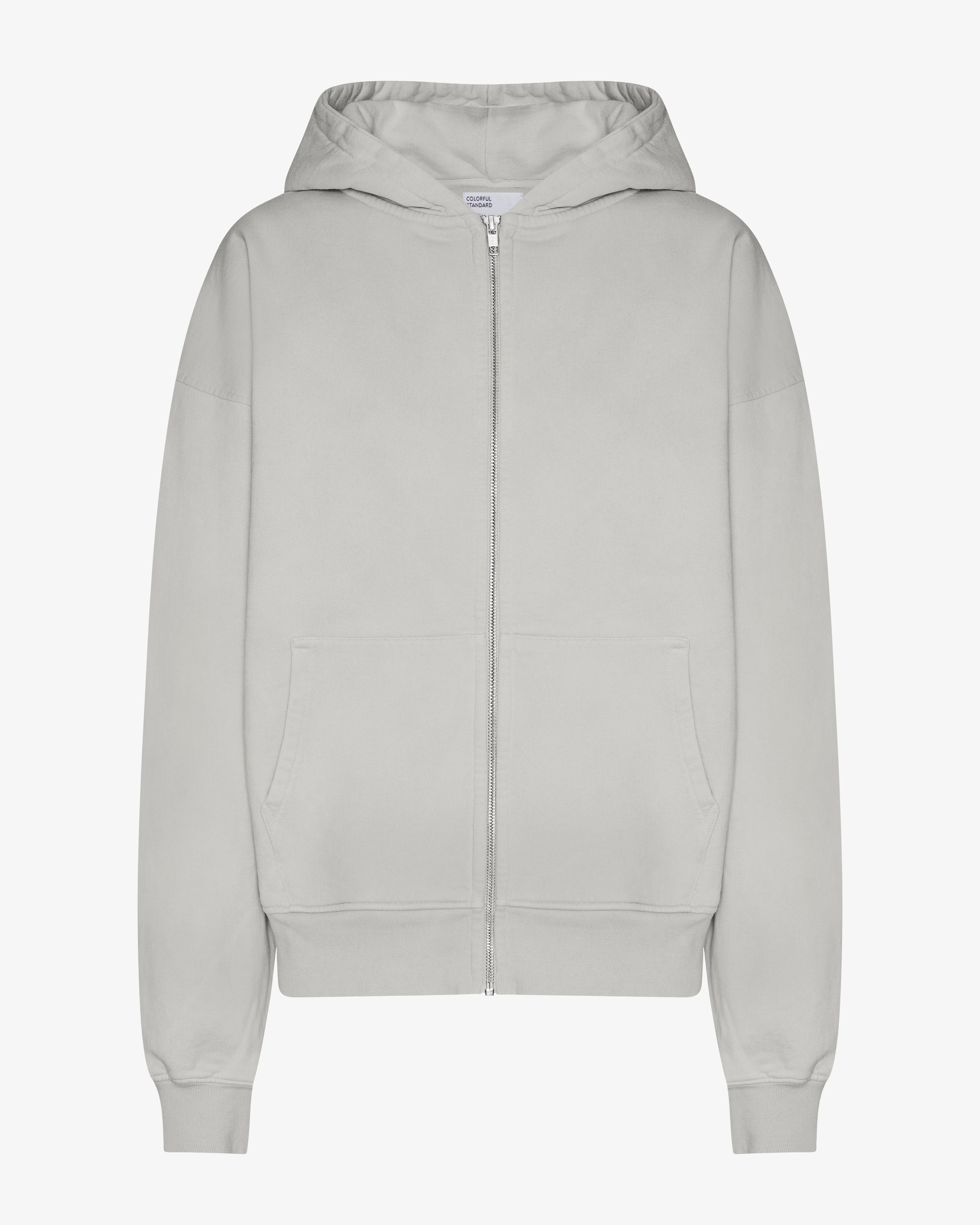 COLORFUL STANDARD Sweat à capuche zip oversized biologique Gris délavé