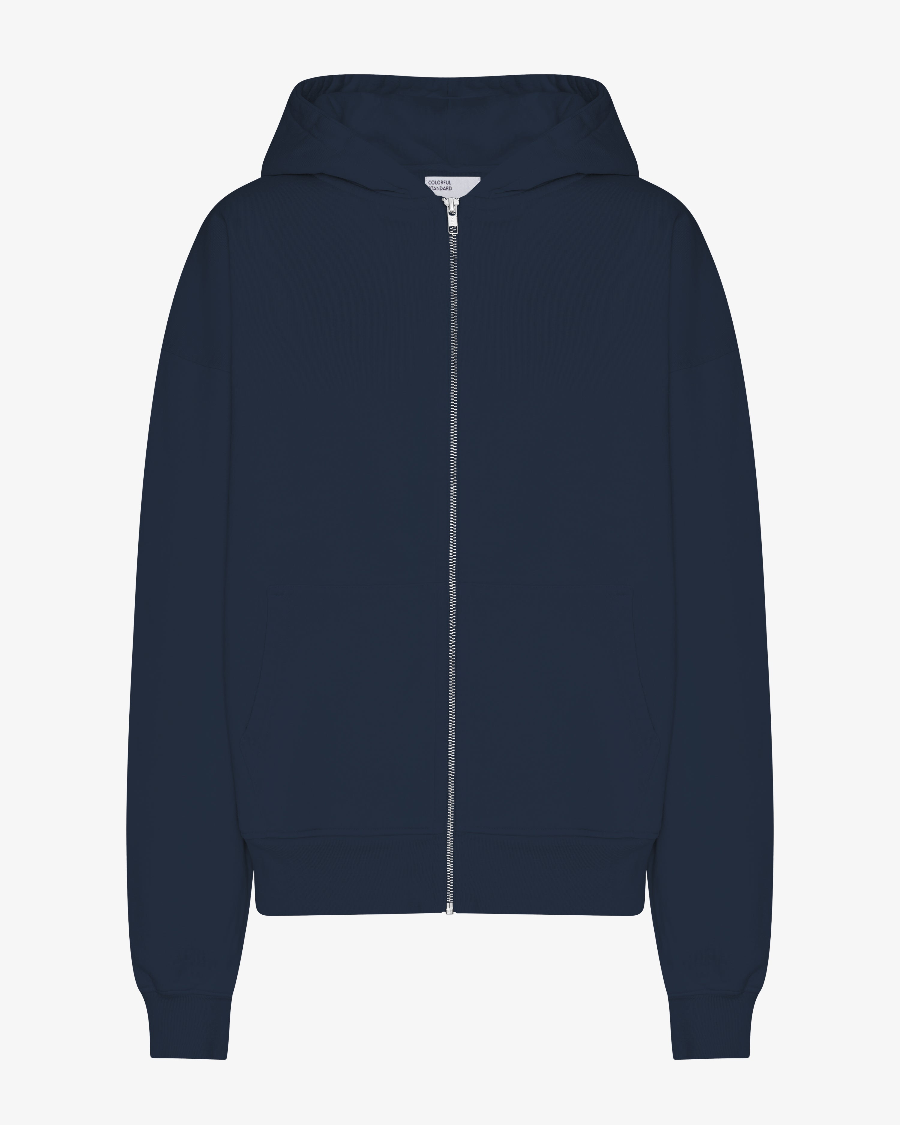 COLORFUL STANDARD Sweat à capuche zippée bio oversized Bleu marine