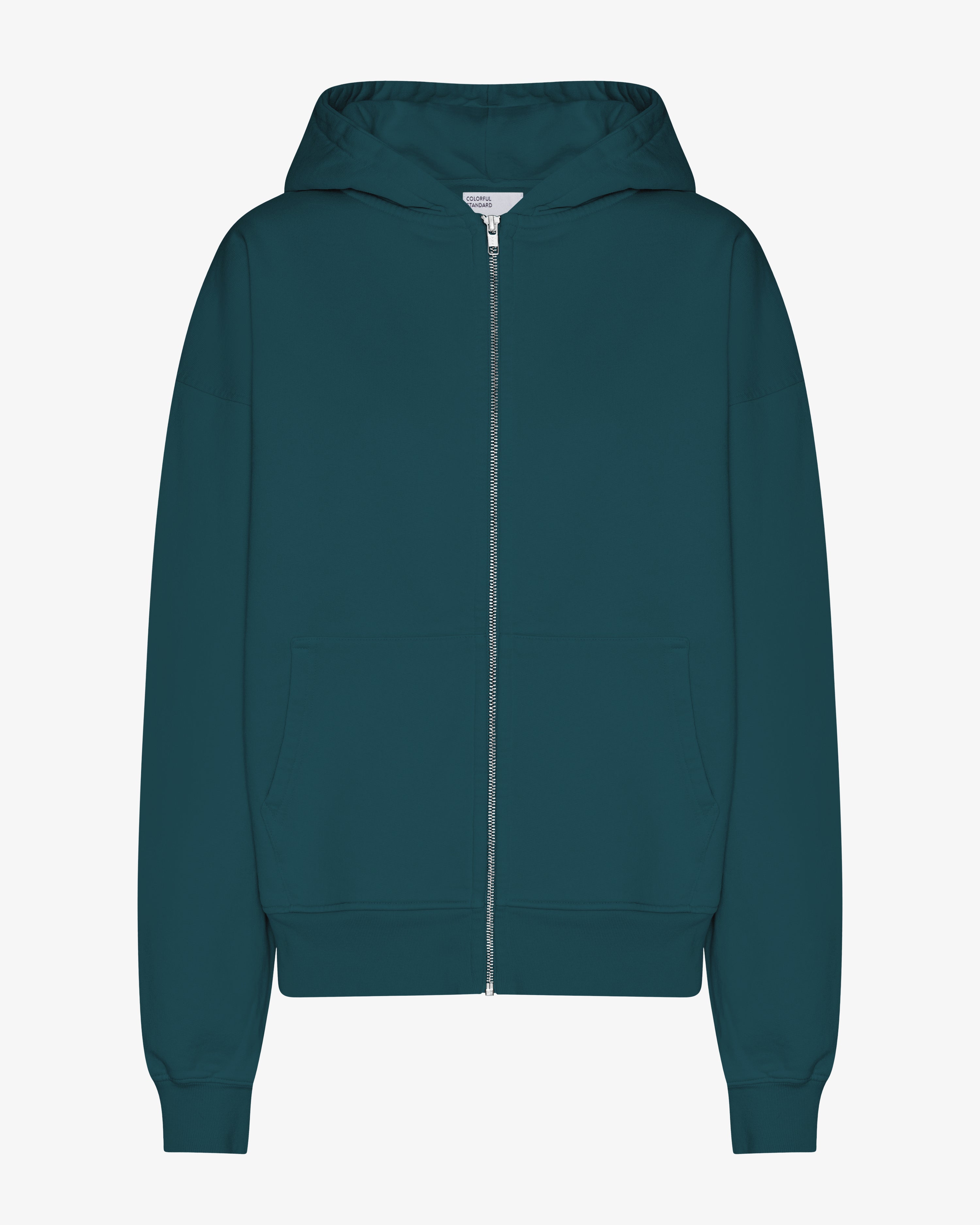 COLORFUL STANDARD Veste à capuche zippée bio oversize Vert océan