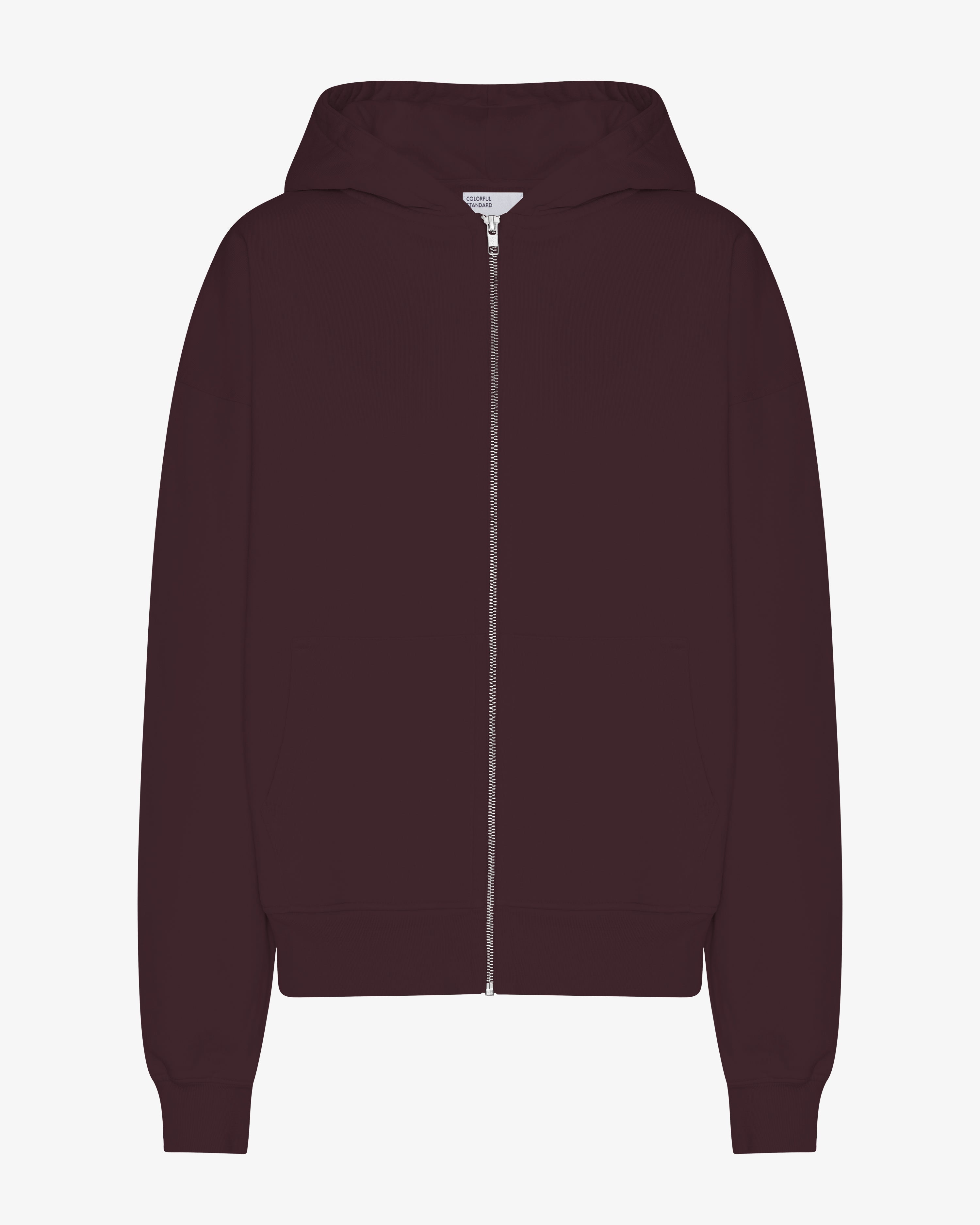 COLORFUL STANDARD Sweat-shirt capuche oversize bio avec fermeture éclair Rouge lie-de-vin