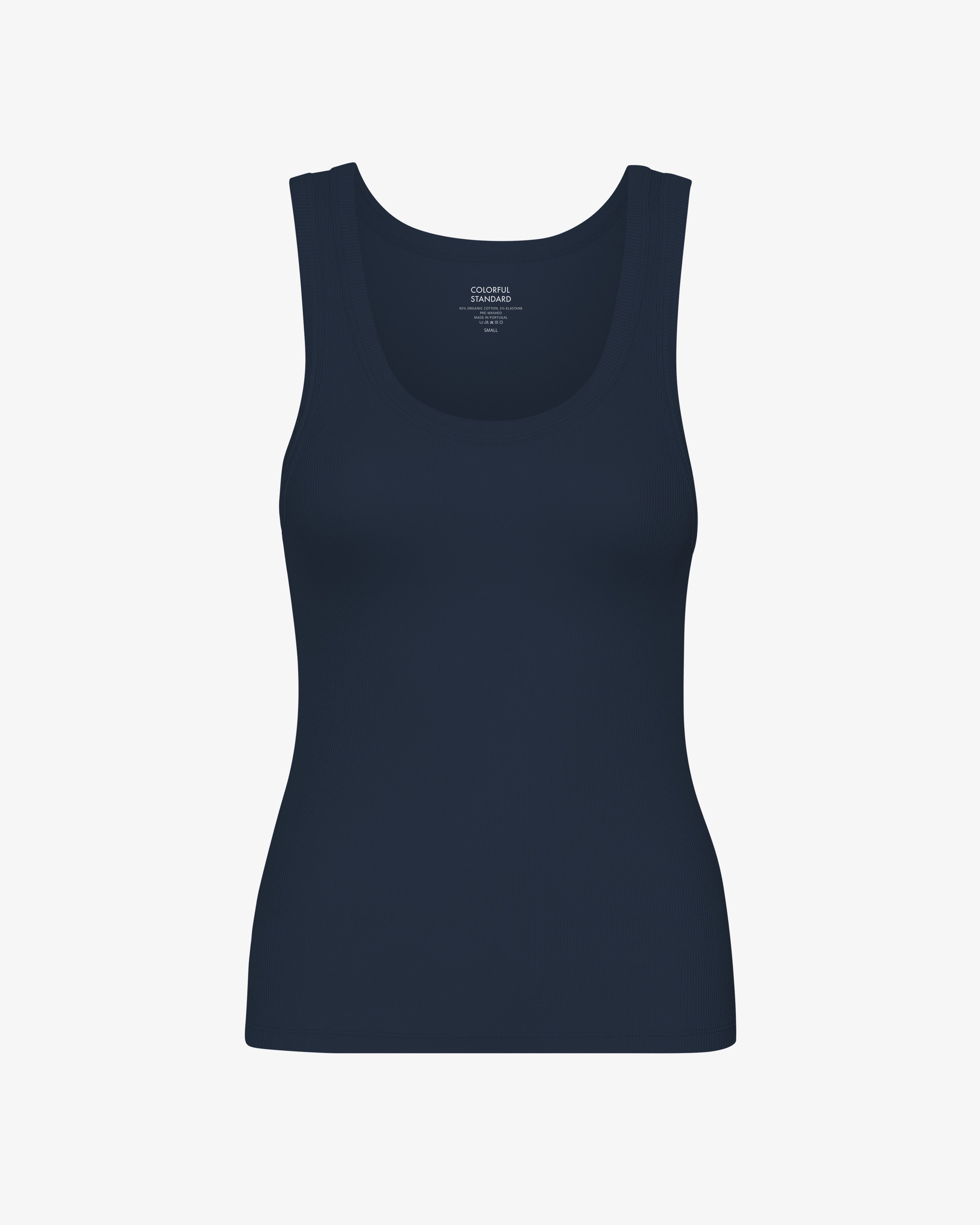 COLORFUL STANDARD Débardeur côtelé bio pour femme Bleu marine