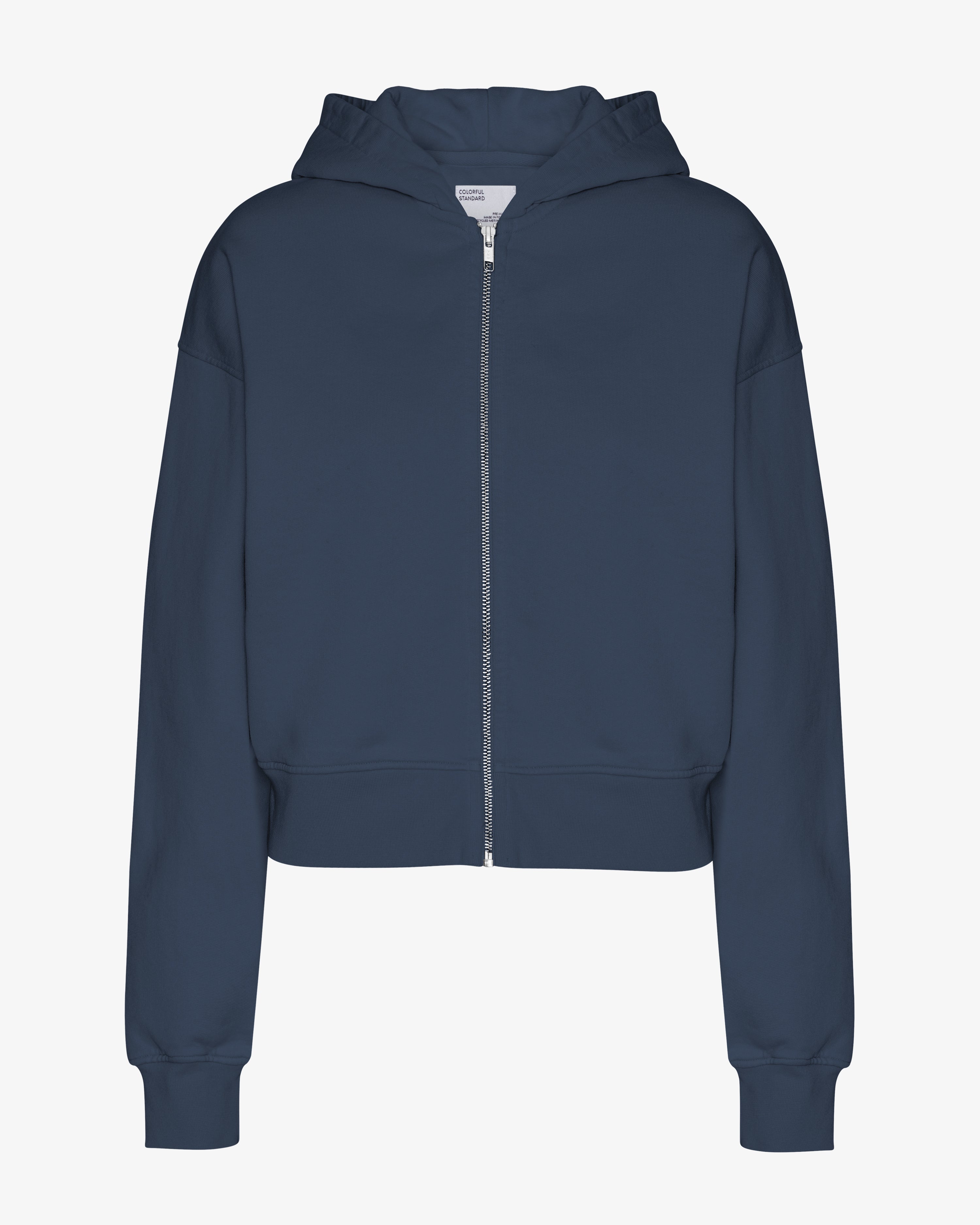 COLORFUL STANDARD Pull à capuche zippé bio ajusté Bleu Pétrole