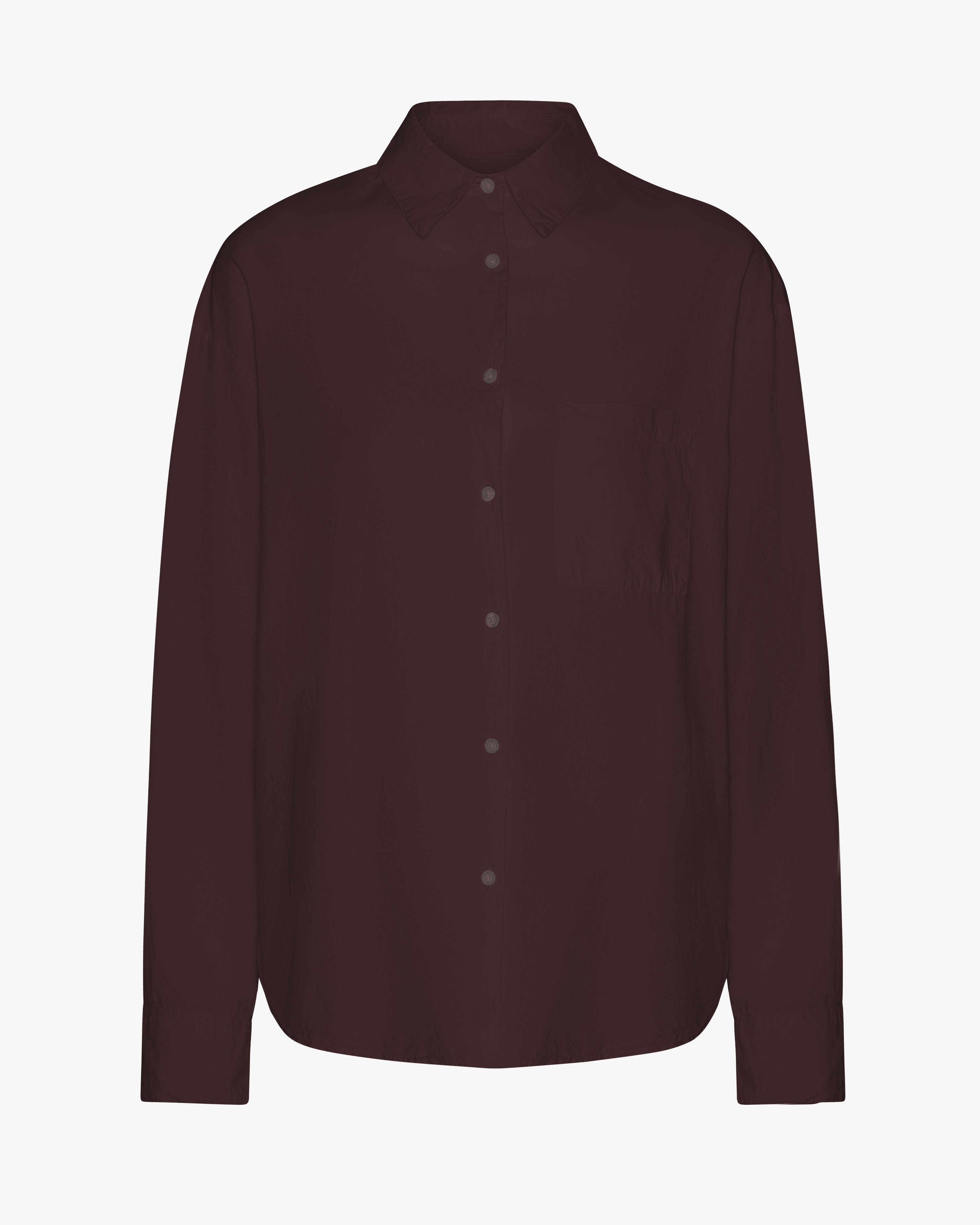 COLORFUL STANDARD Chemise Oversized Bio en Coton Rouge Bordeaux