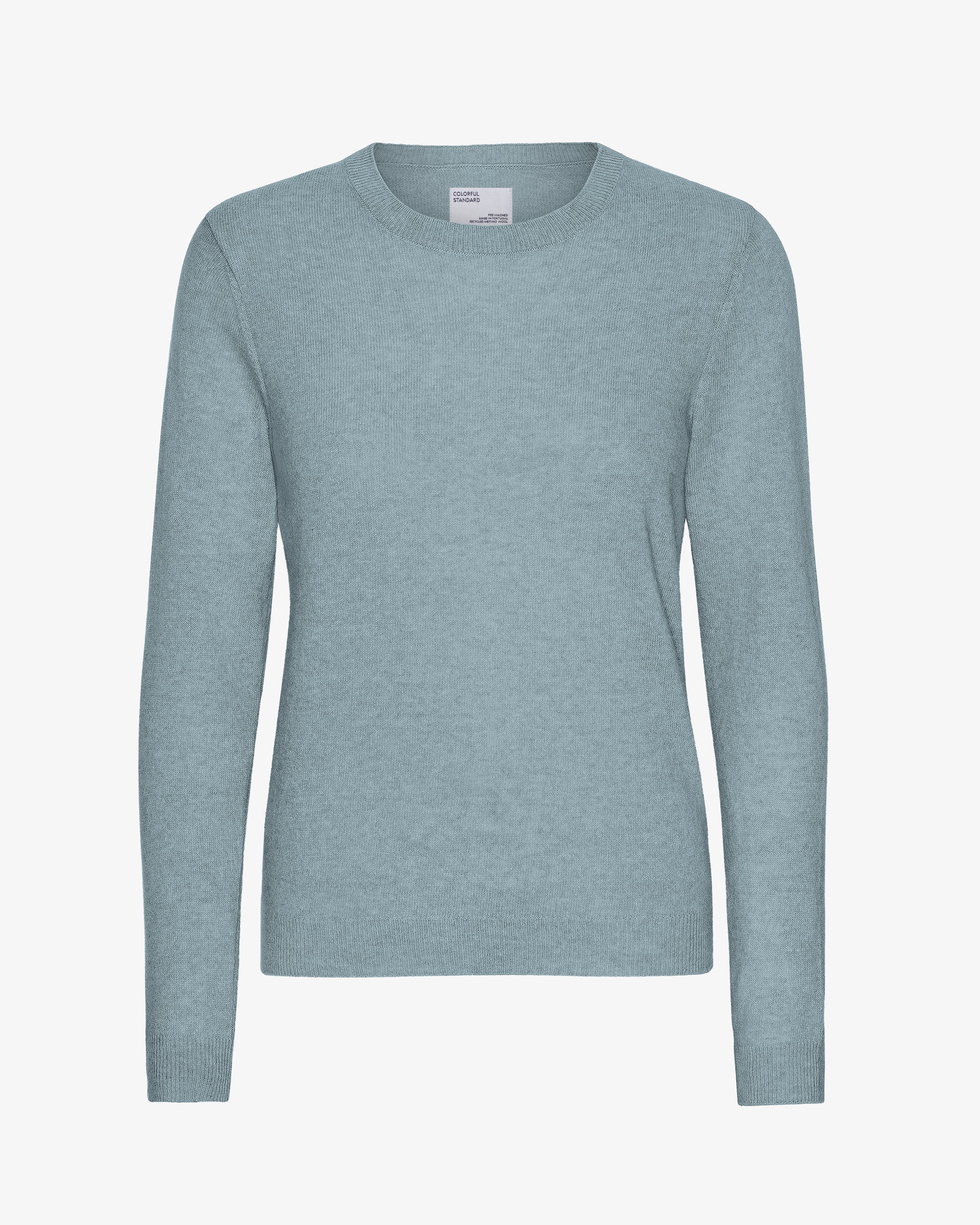 COLORFUL STANDARD Pull Léger en Laine Mérinos pour Femme Bleu Minéral