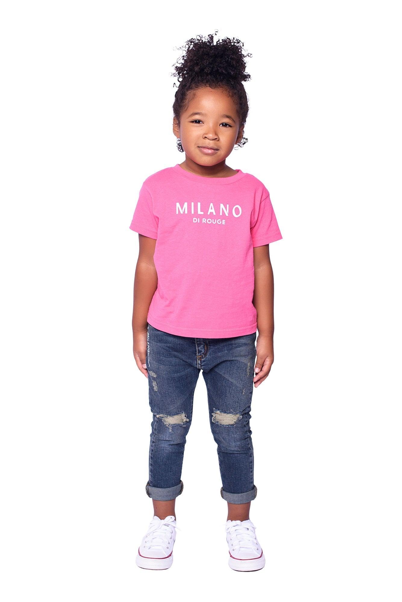 Découvrez le T-shirt unisefe Édition Signature pour enfants MILANO DI ROUGE Milano