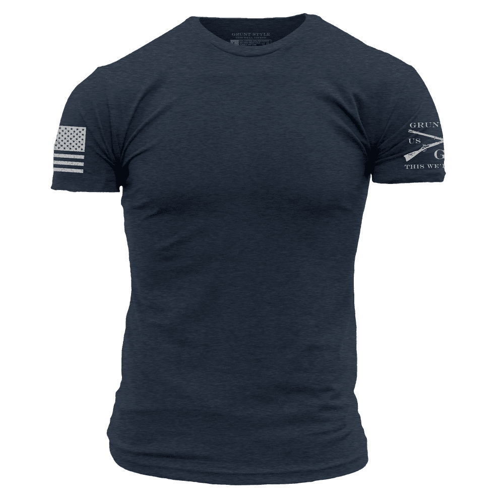 GRUNT STYLE LLC T-shirt Col Crew Basique Bleu Marine Nuit