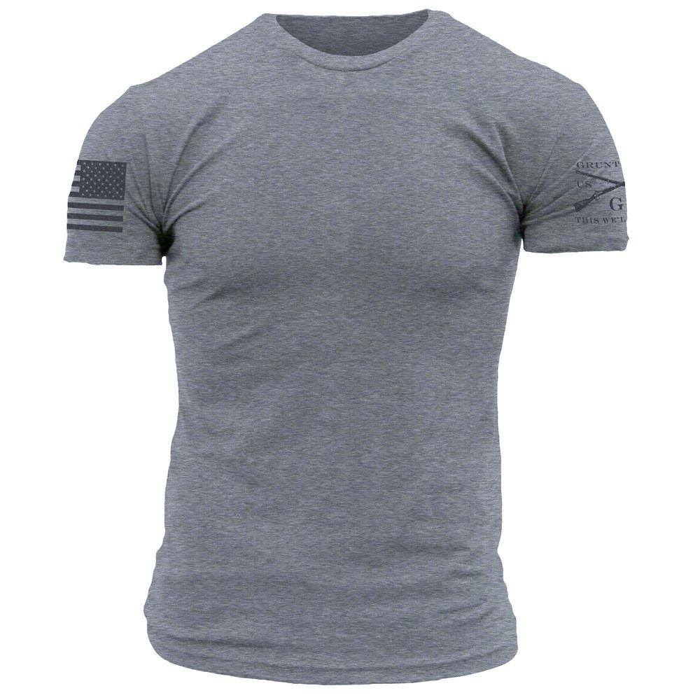 GRUNT STYLE LLC T-Shirt Classique à Col Rond Gris Chiné Anthracite
