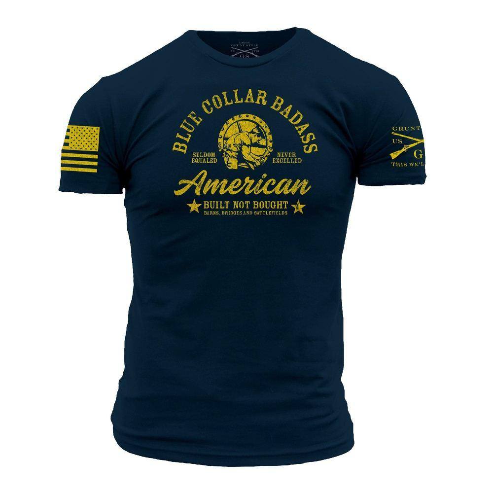 GRUNT STYLE LLC T-Shirt Déterminé Classe Ouvrière Bleu Marine Nuit