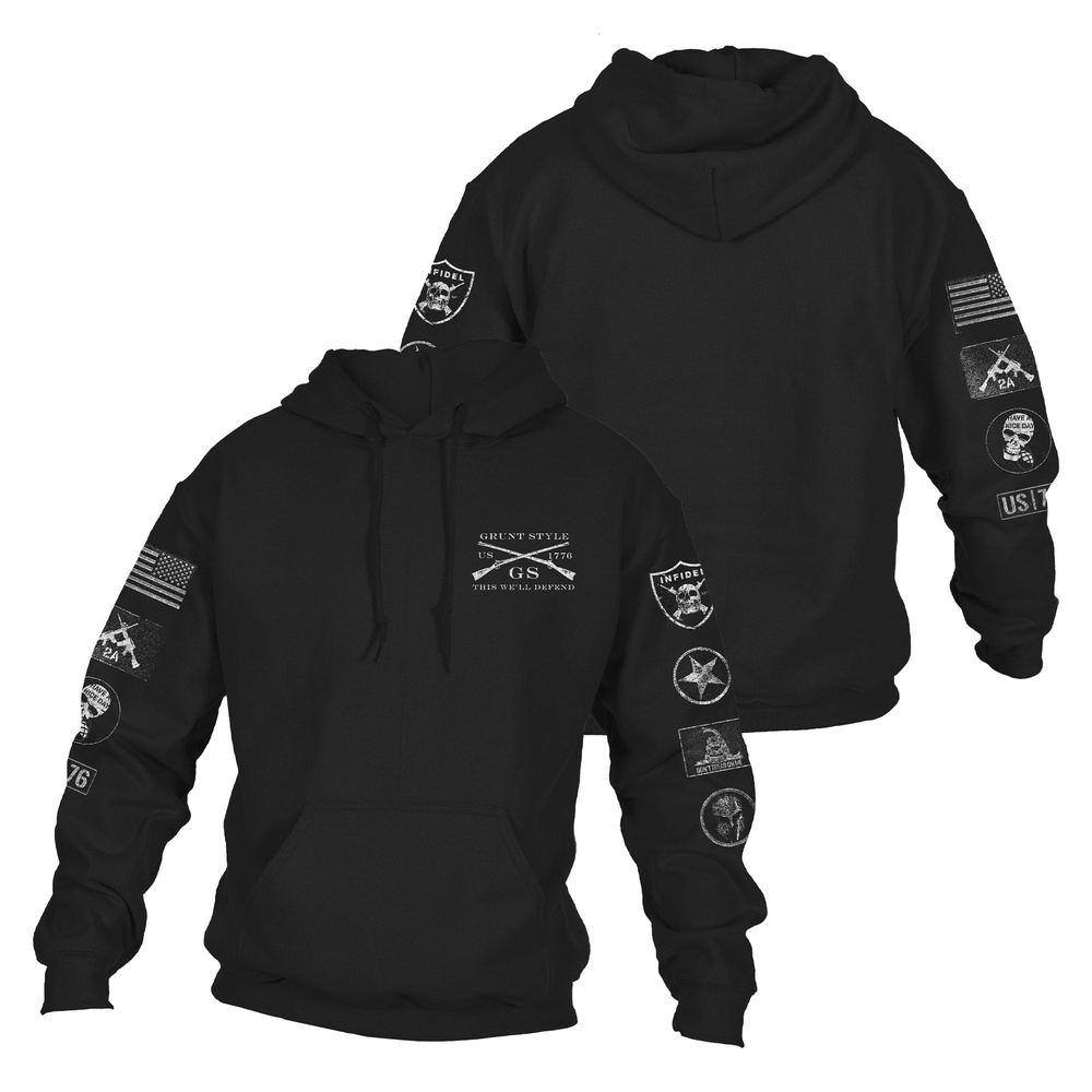 GRUNT STYLE LLC Pull à capuche avec écusson Noir