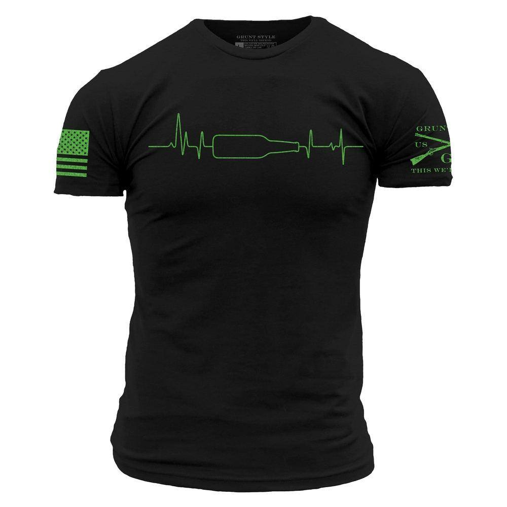 GRUNT STYLE LLC T-Shirt décontracté ECG avec motif verre à boire Noir