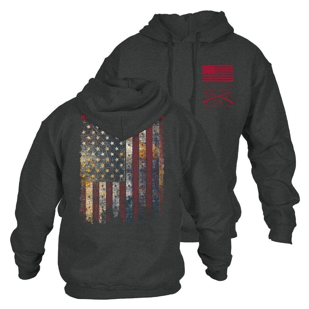 GRUNT STYLE LLC Hoodie Sang Rouge, Esprit Blue-Collar® Foncé Chiné