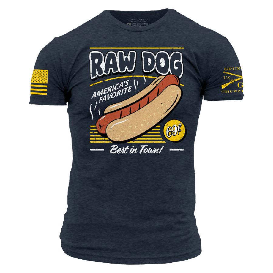 GRUNT STYLE LLC T-Shirt Raw Dog Authentique Bleu Marine Minuit